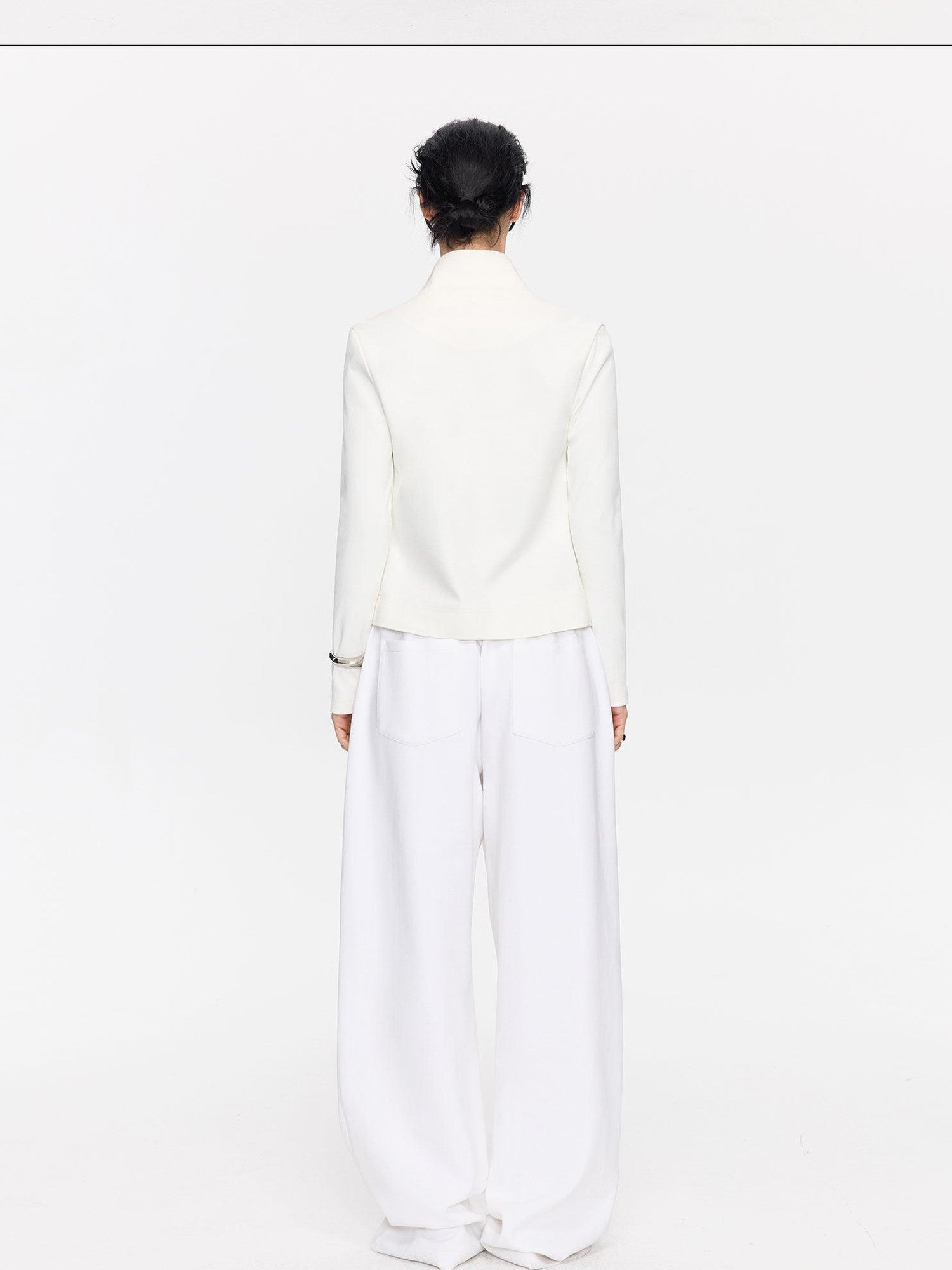 LYUOCHENG White Airy Casual Straight Hem Women&
