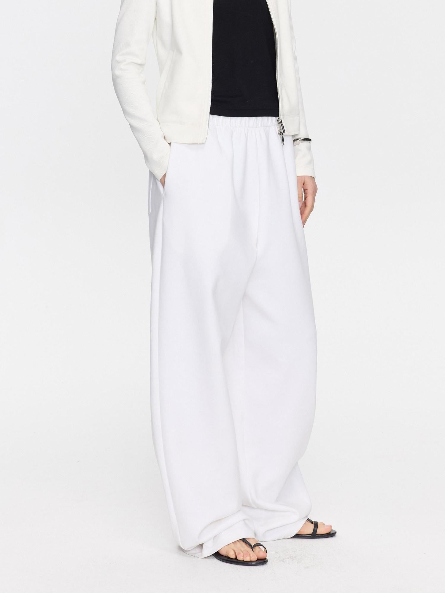 LYUOCHENG White Airy Casual Straight Hem Women&