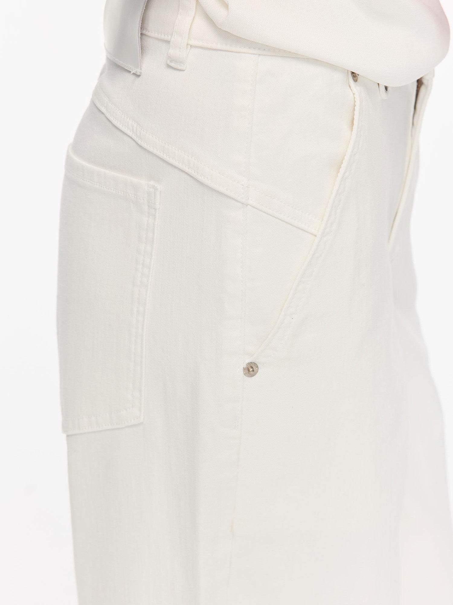 LYUOCHENG White Slight Flare Natural Waist Stretch Women&