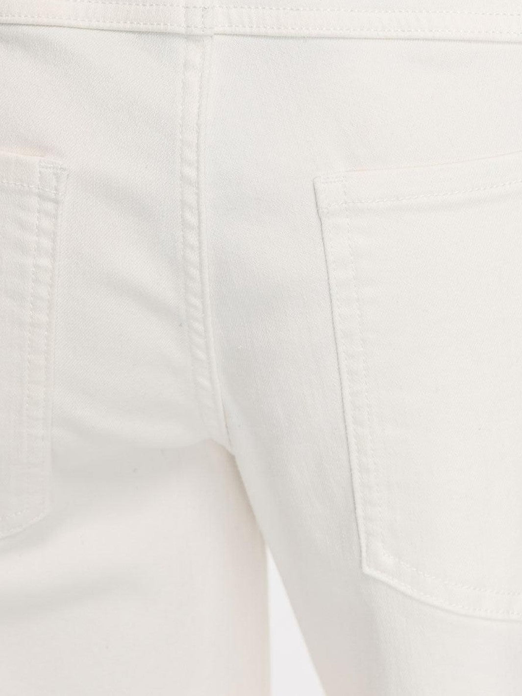 LYUOCHENG White Slight Flare Natural Waist Stretch Women&