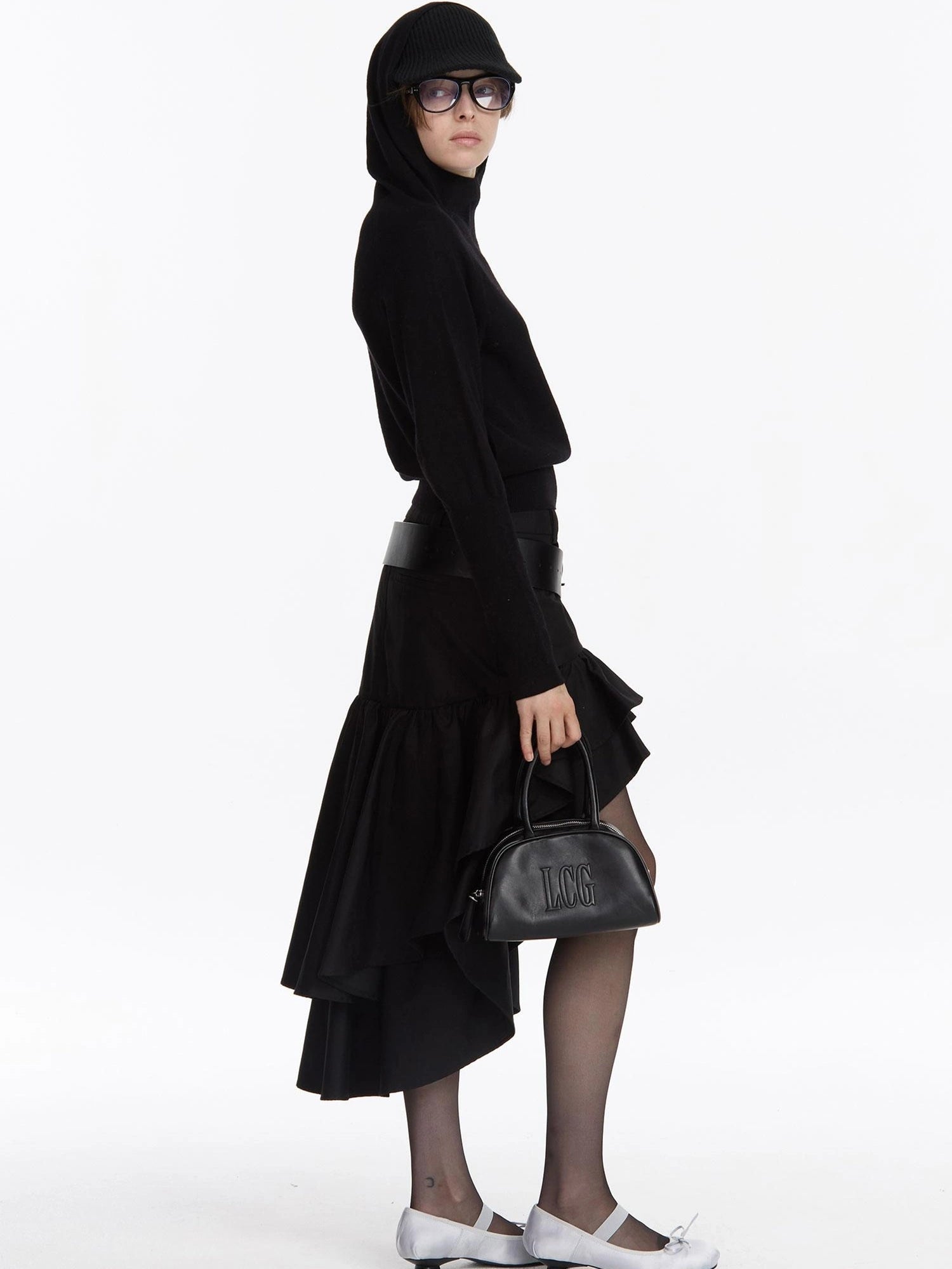 Wool Blend Hooded Knit Sweater