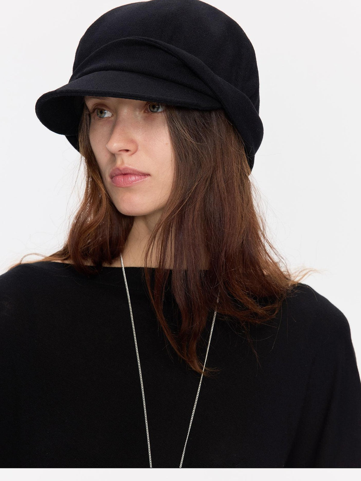 LYUOCHENG Wool Folded Brim Solid Women&