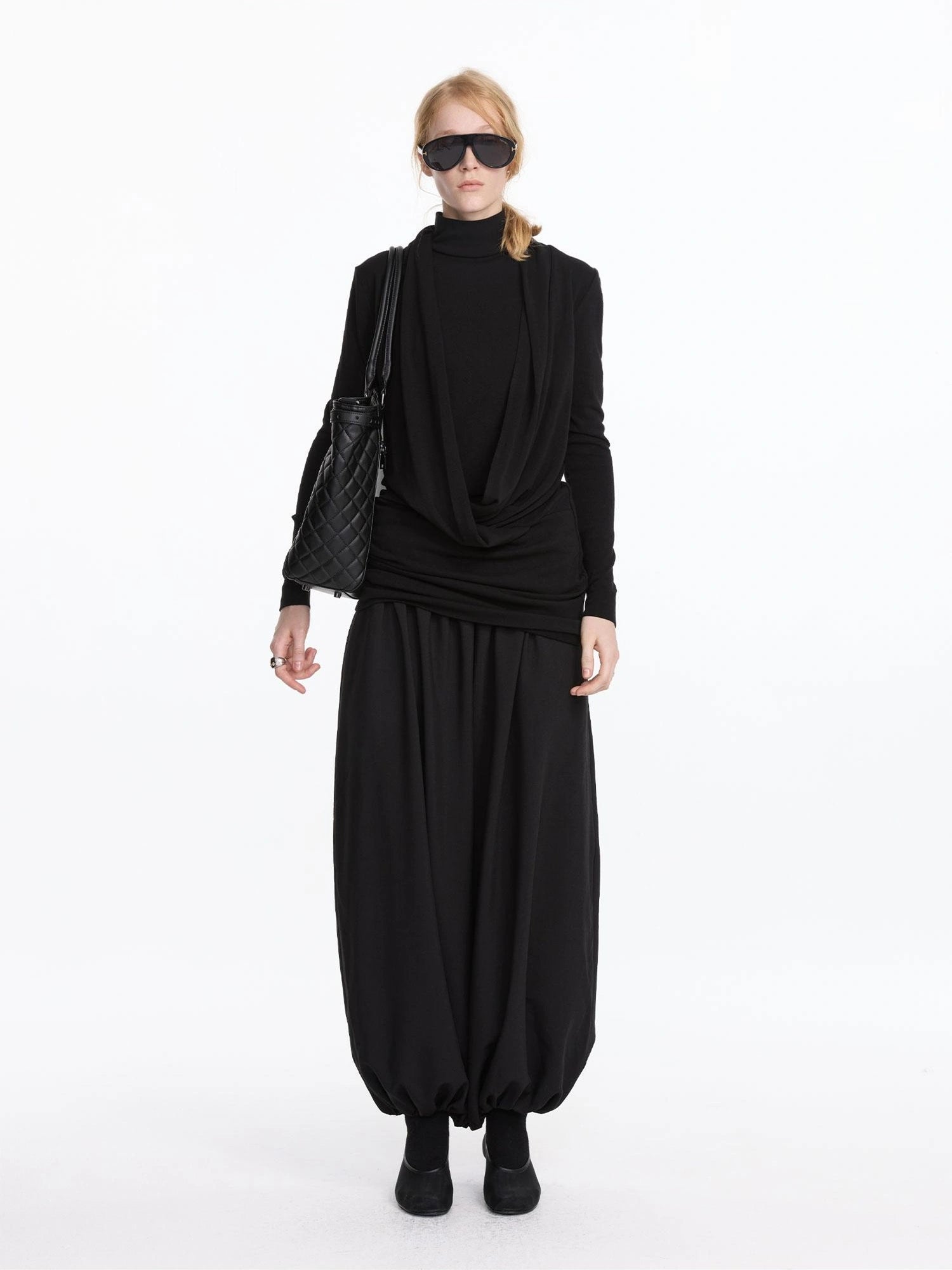 LYUOCHENG Y Keyhole Drop Neckline Two Piece Knit Top