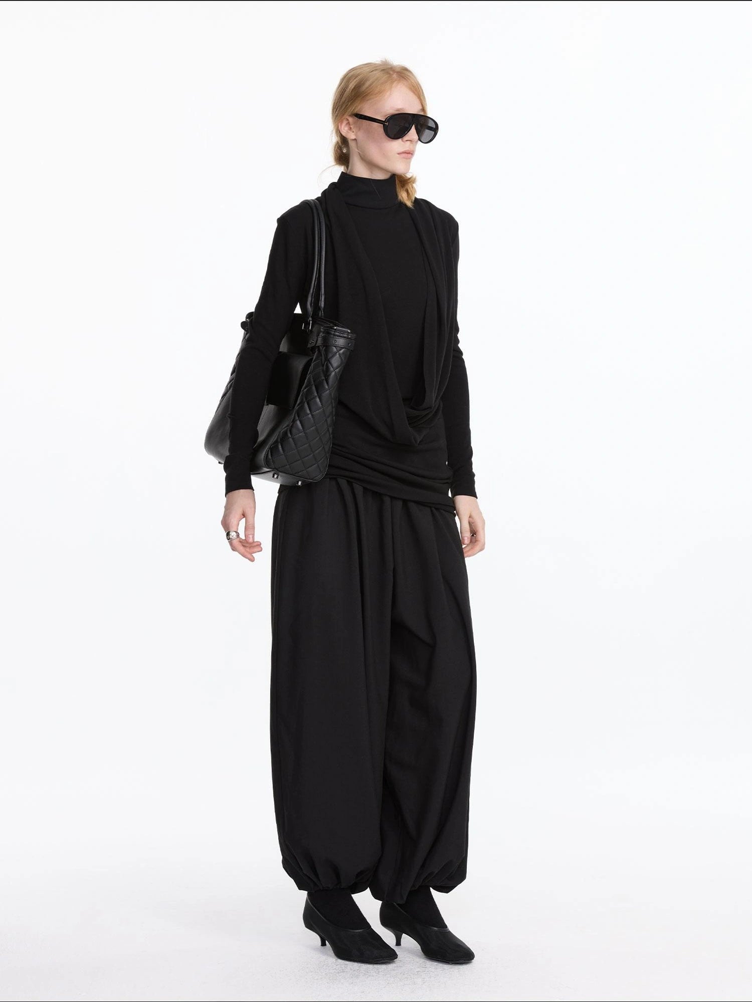 LYUOCHENG Y Keyhole Drop Neckline Two Piece Knit Top