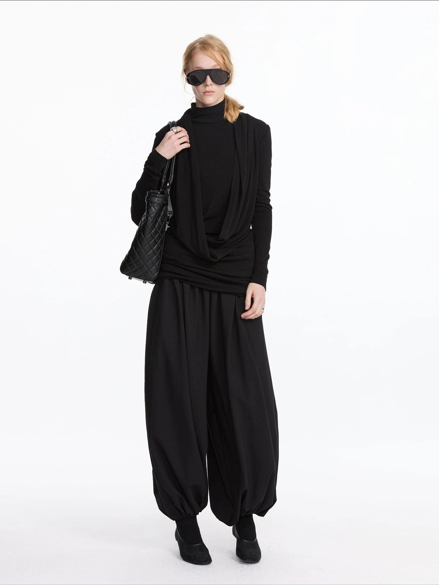 LYUOCHENG Y Keyhole Drop Neckline Two Piece Knit Top