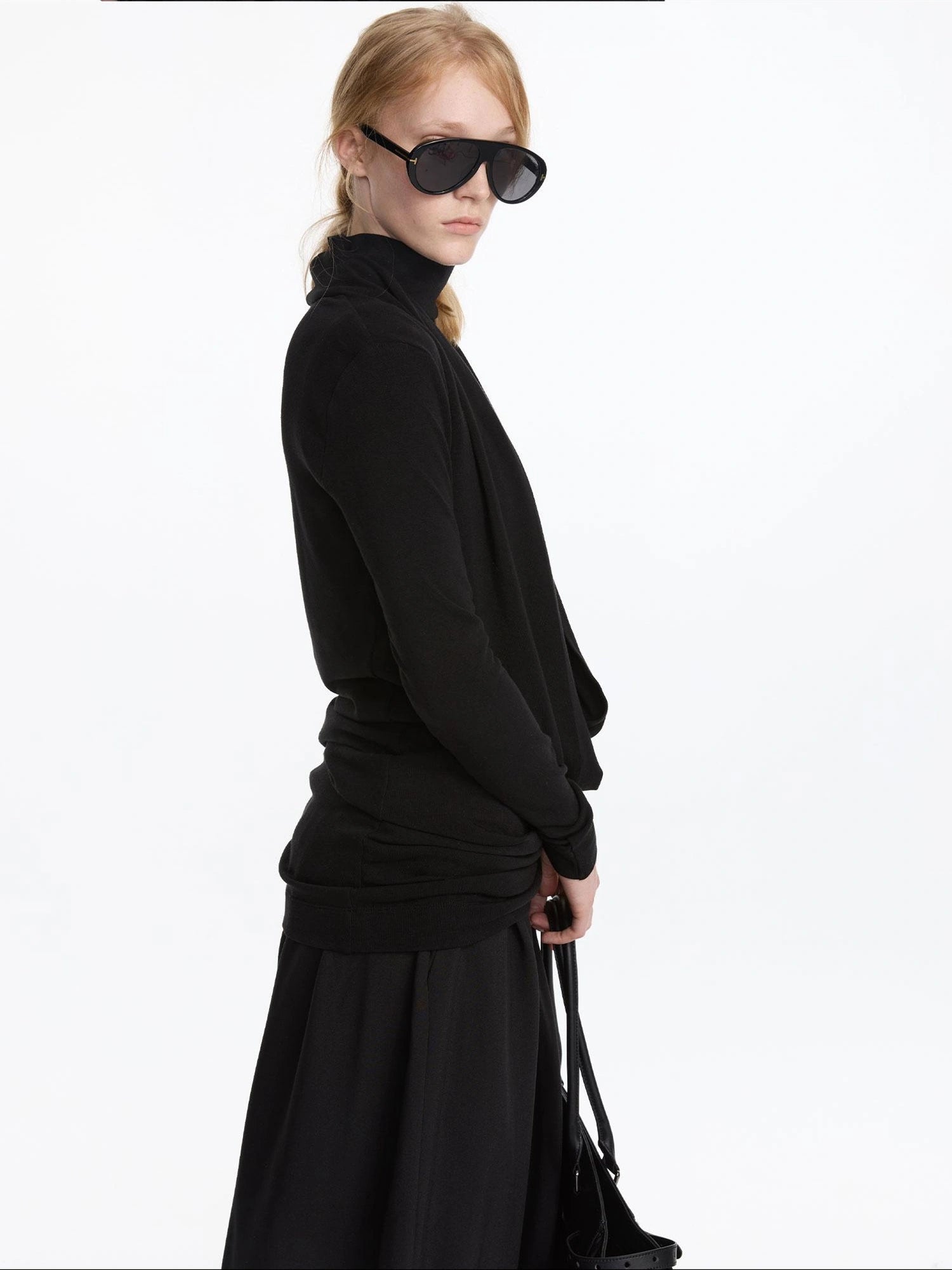 LYUOCHENG Y Keyhole Drop Neckline Two Piece Knit Top