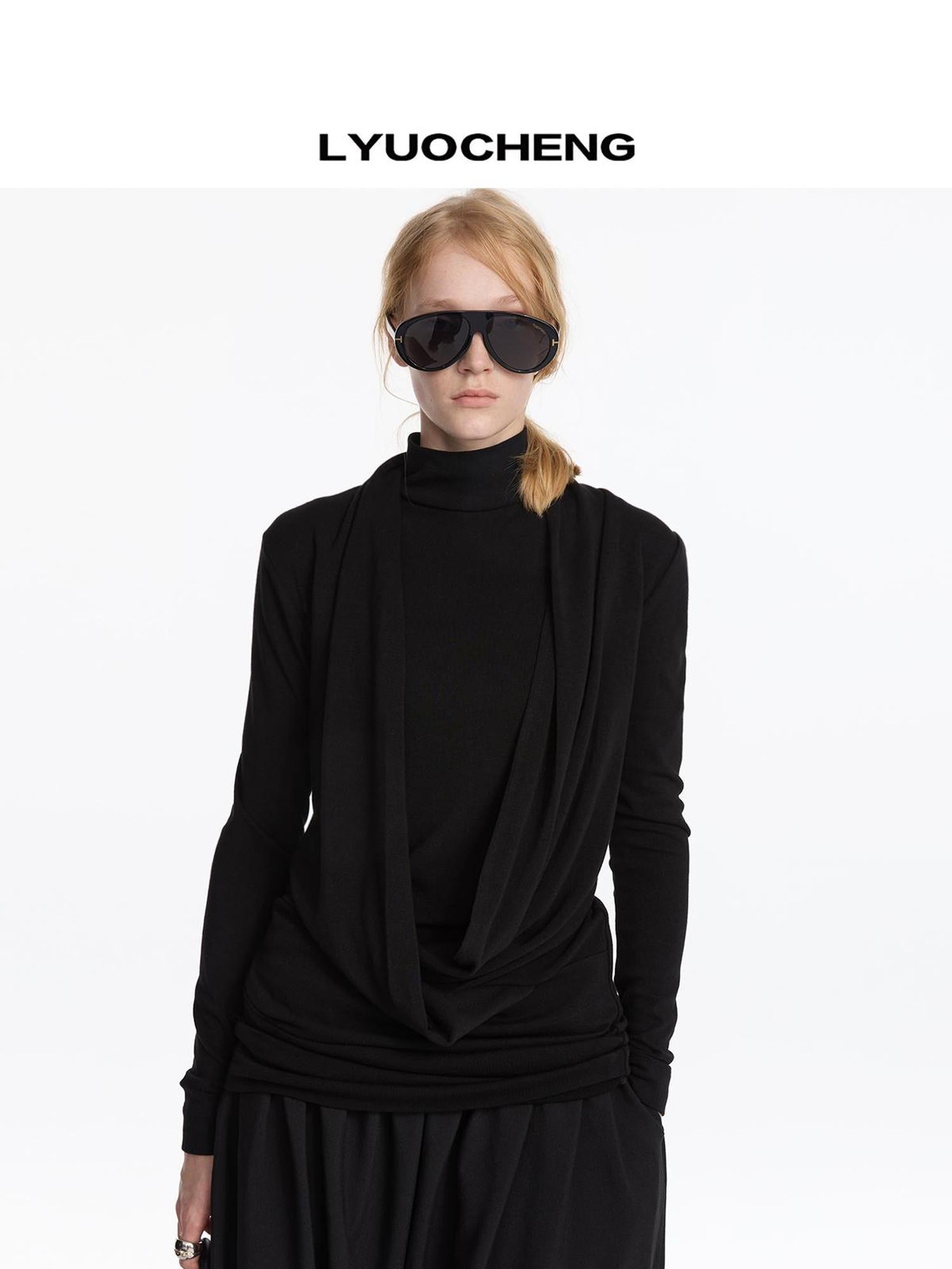 LYUOCHENG Y Keyhole Drop Neckline Two Piece Knit Top