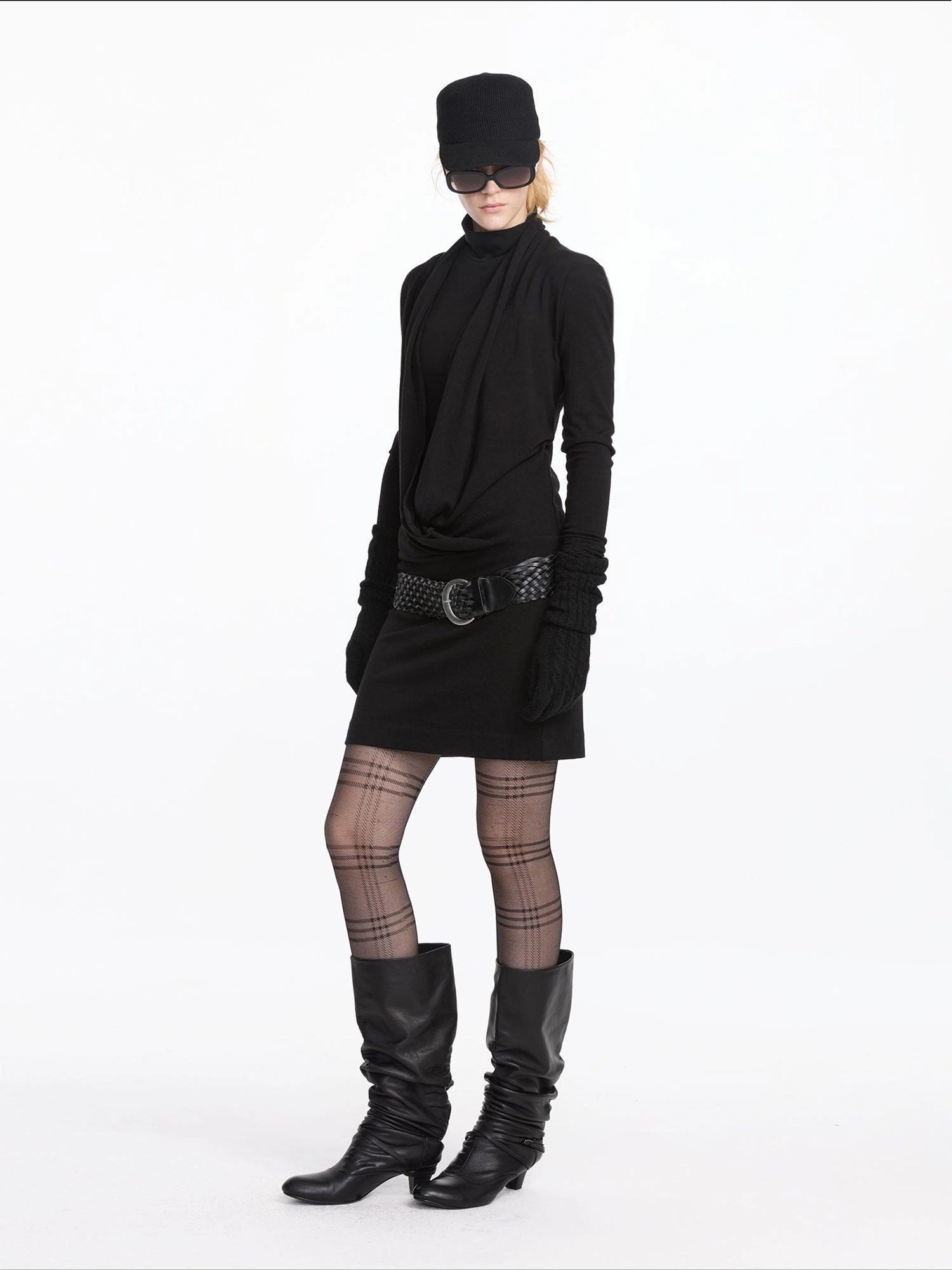 LYUOCHENG Y Keyhole Drop Neckline Two Piece Knit Top