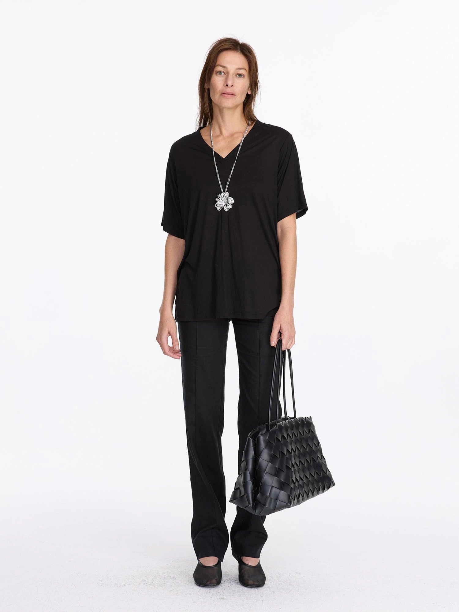 LYUOCHENG Zircon Egg Flower Geometric Pendant Necklace