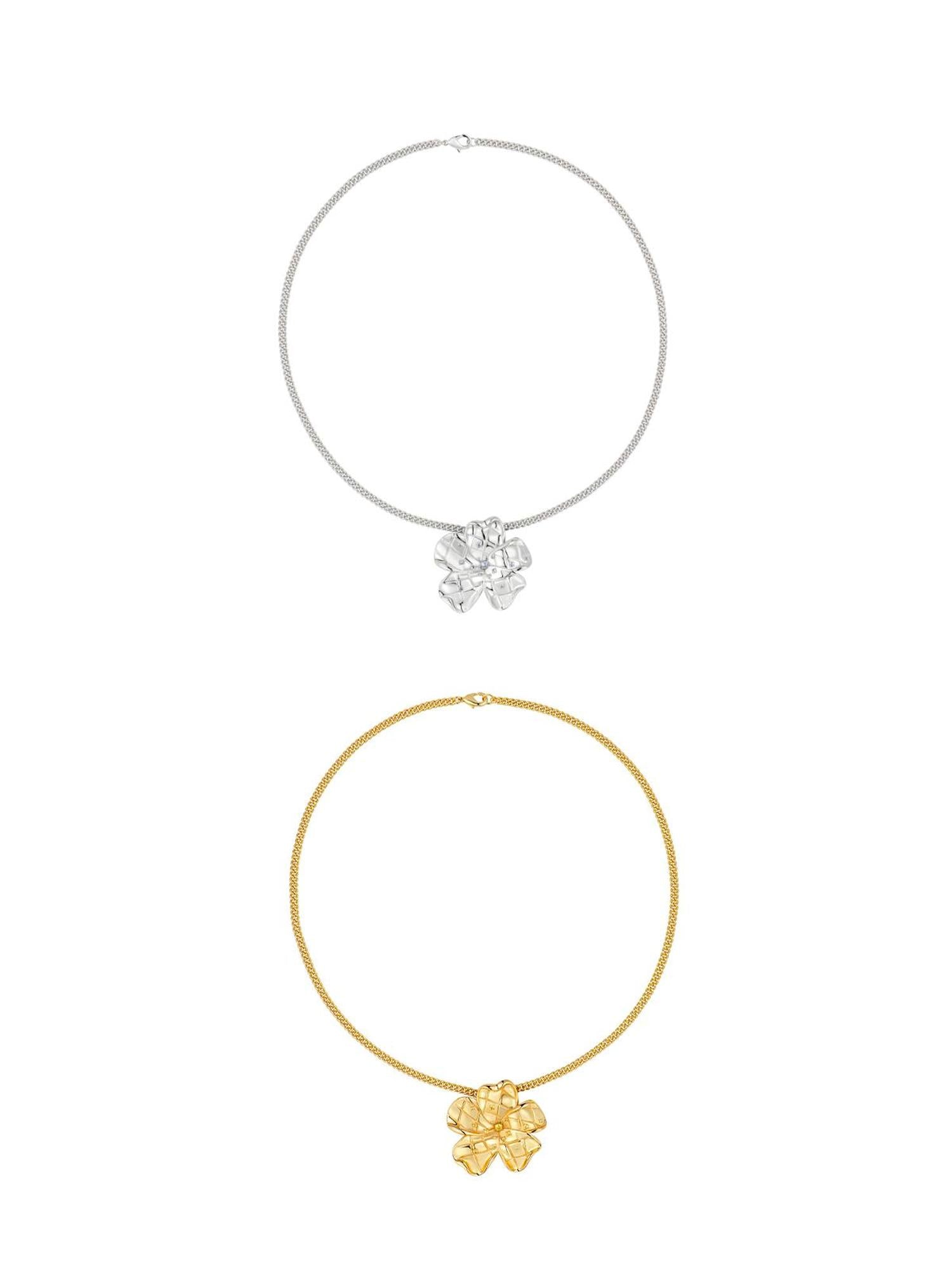 LYUOCHENG Zircon Egg Flower Geometric Pendant Necklace