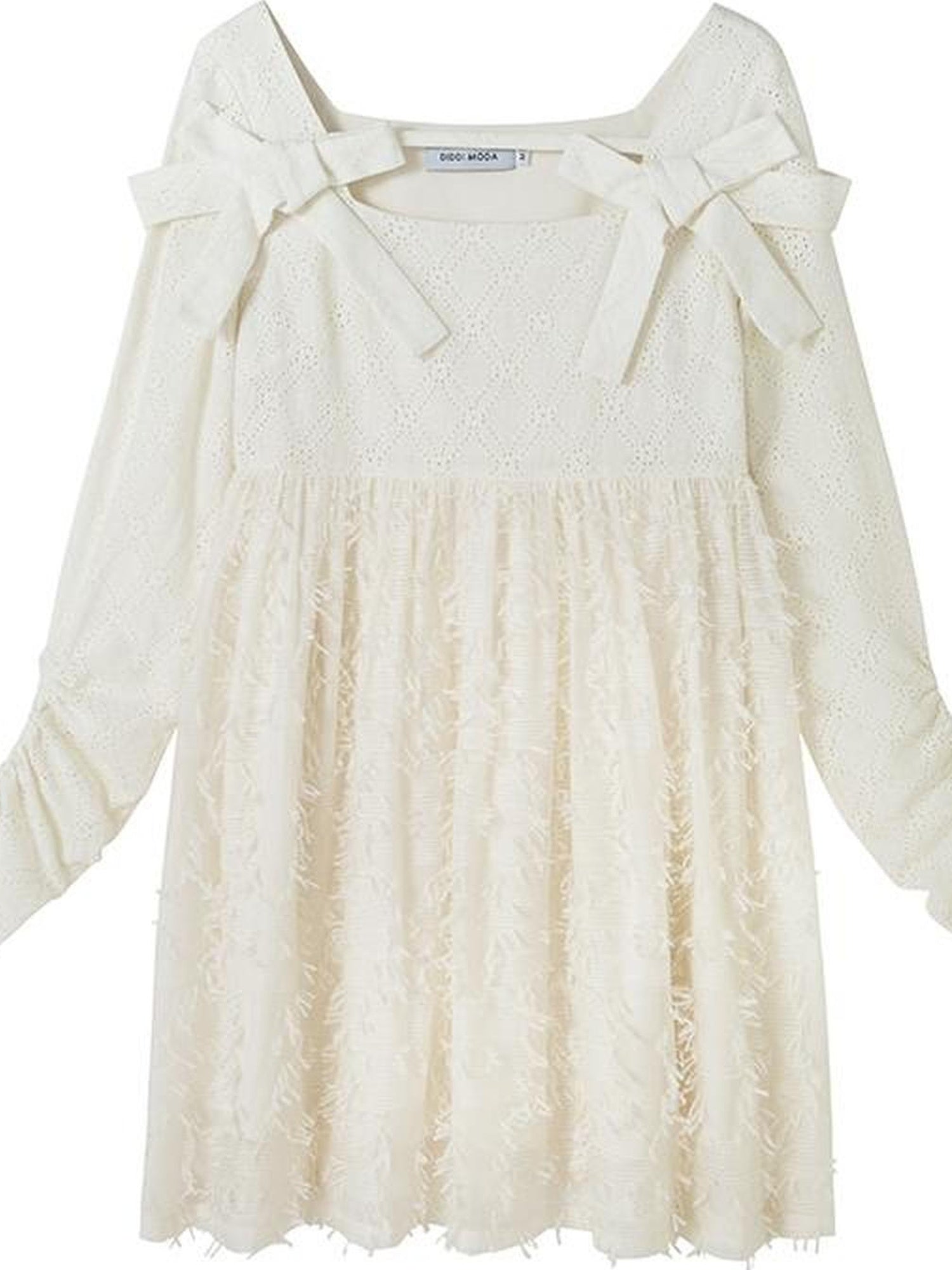 DIDDI MODA Lace Bow Checkered Spring Dress