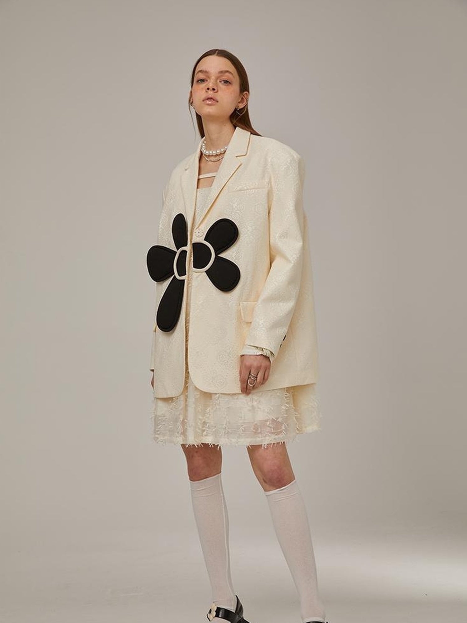 DIDDI MODA Lace Bow Checkered Spring Dress