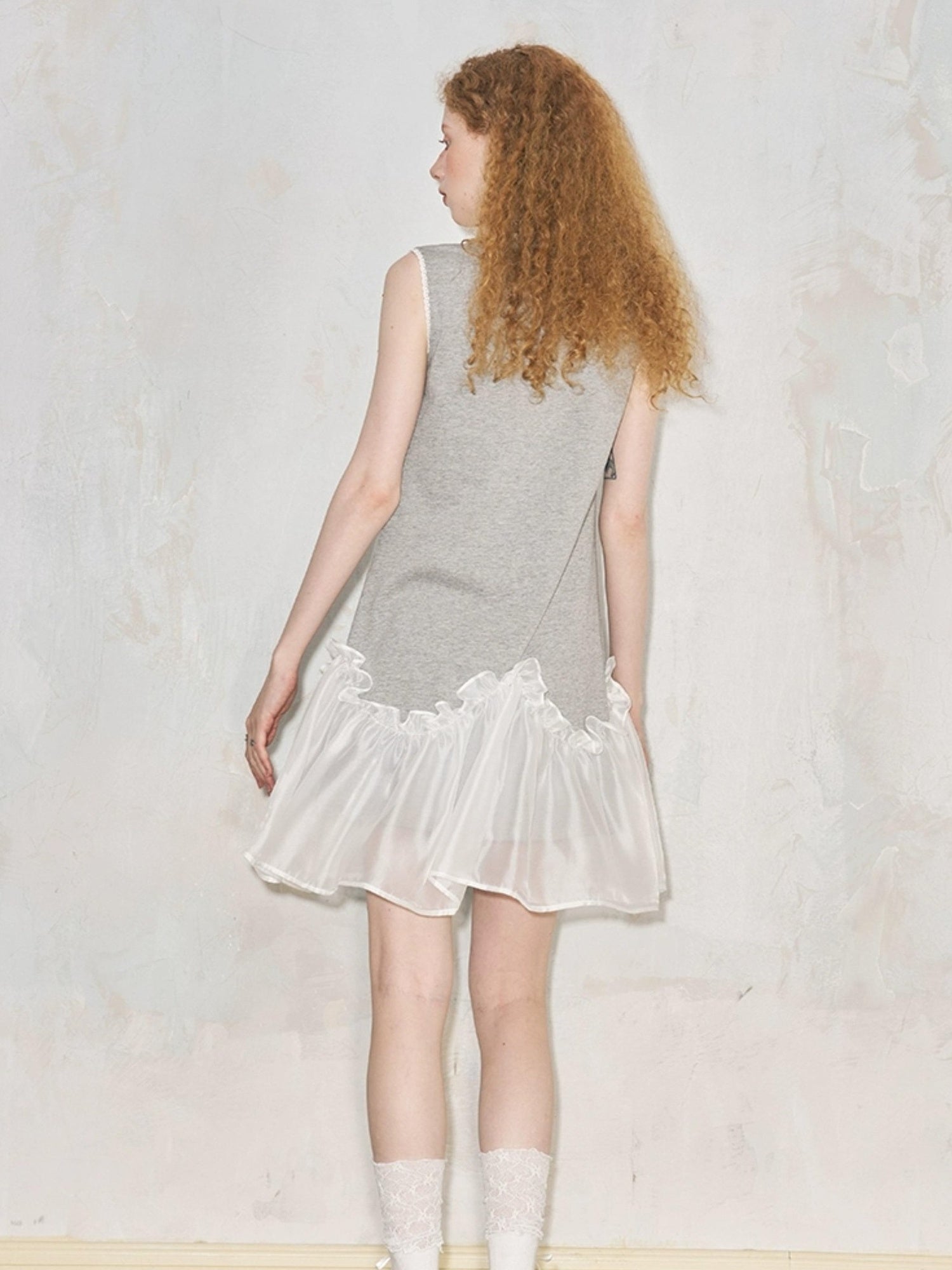 DIDDI MODA Lace Bow Sheer A Line Sundress