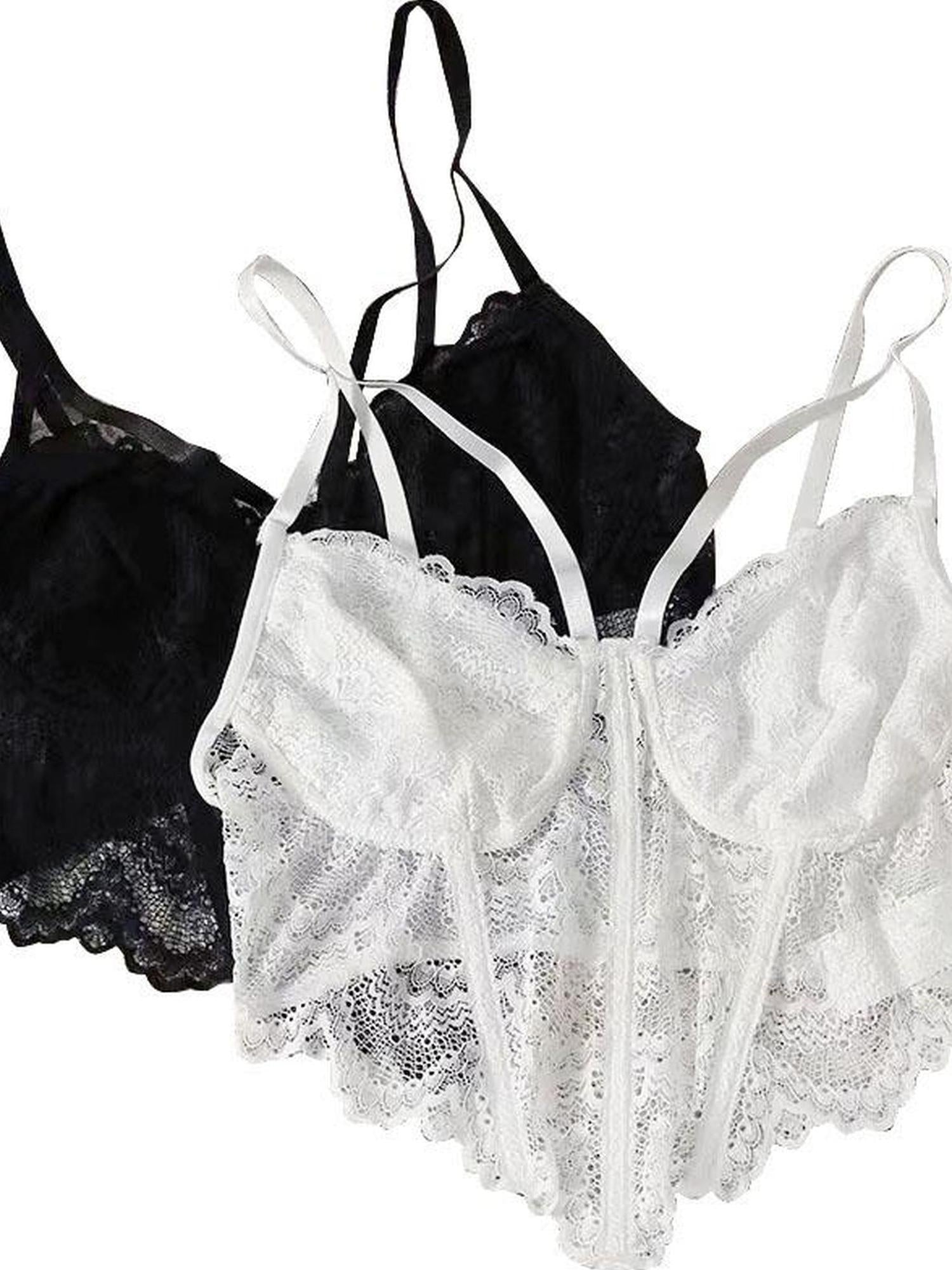 WSW WUSHENWU Lace Desire Versatile Black White Camisole