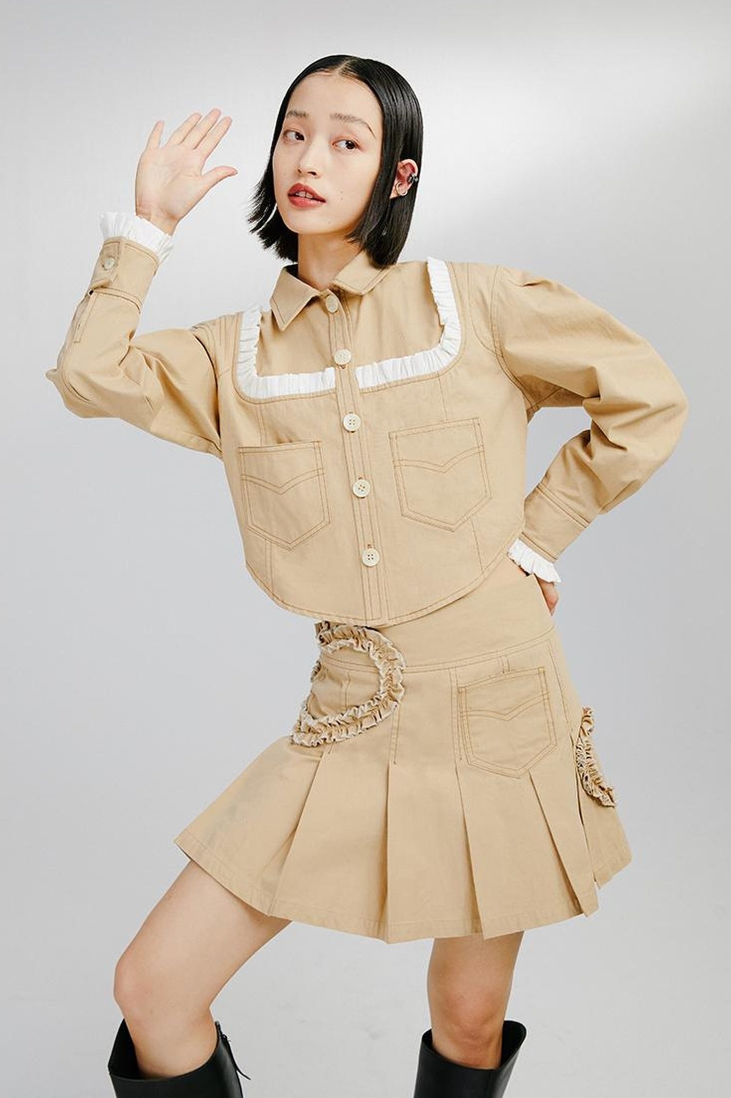 DIDDI MODA Lace Heart A Line Mini Skirt