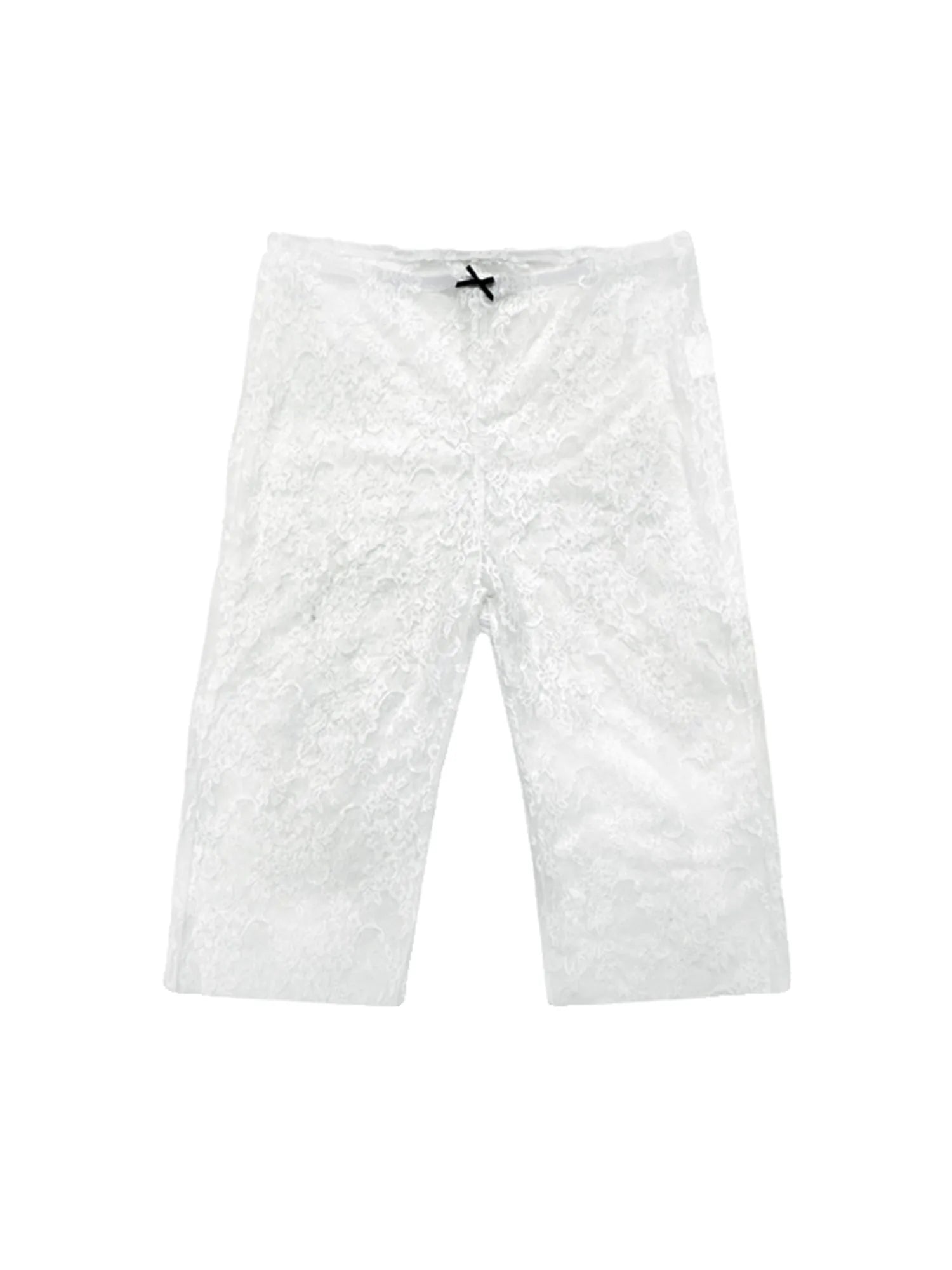 Lace Mesh Layering Ballet 7/8 Leggings With Trim