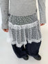 Lace Mesh Polka Dot Ruffle Elastic Waist Layered Skirt
