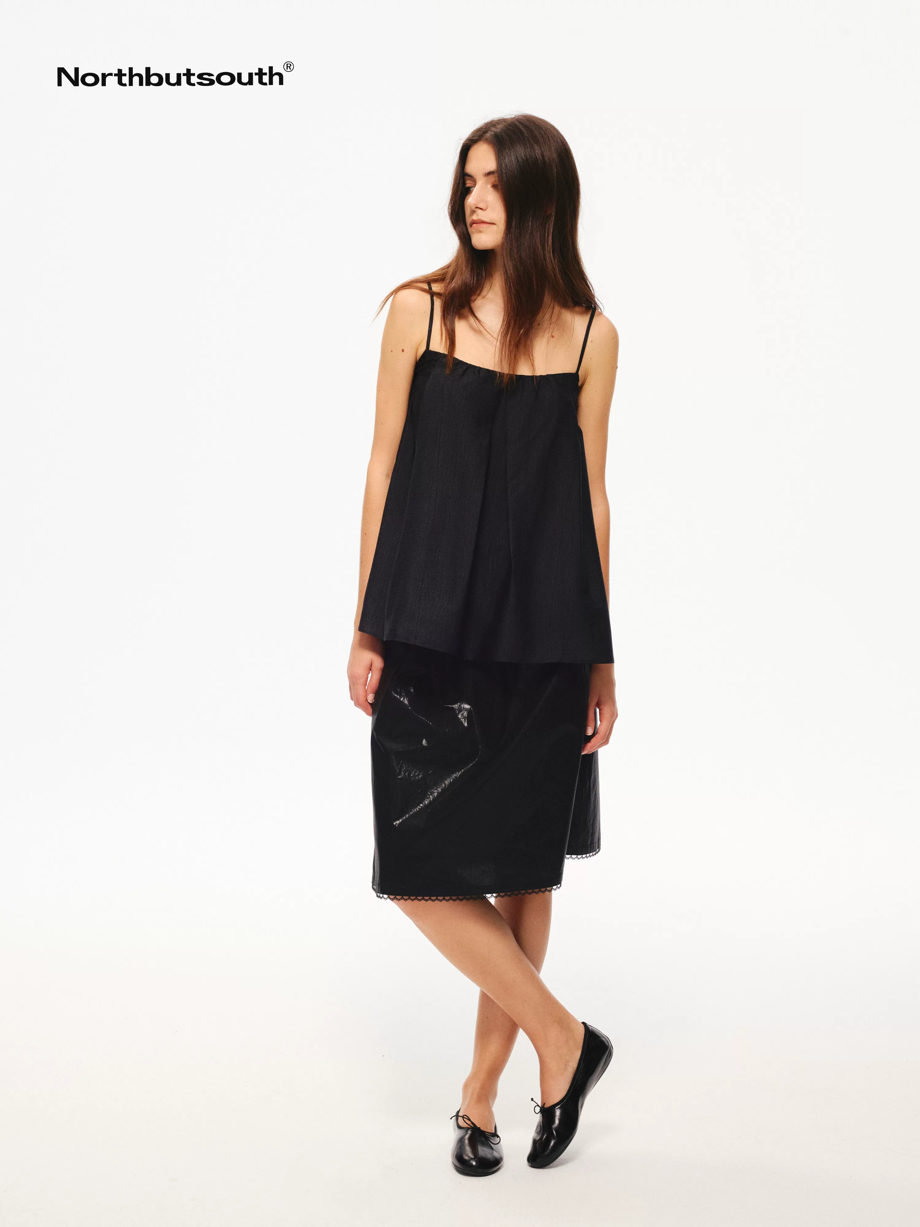Lace Panel Pleated A Line Elastic Waist Casual Women&