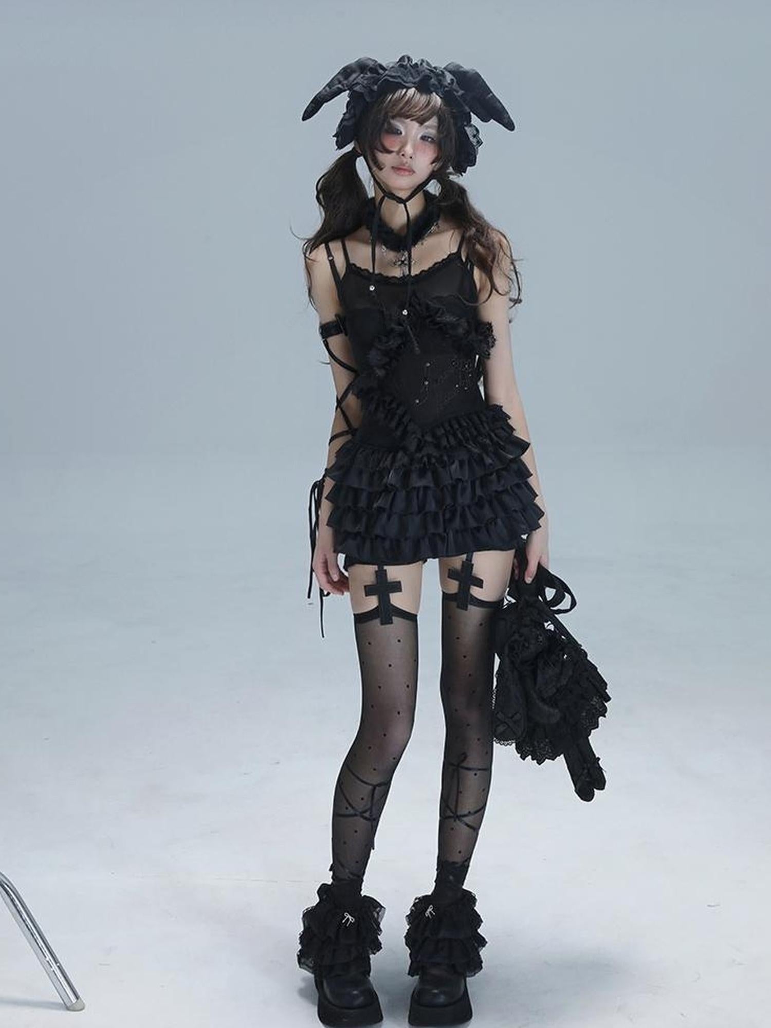 WSW WUSHENWU Lace Trim Ballet Flare Top