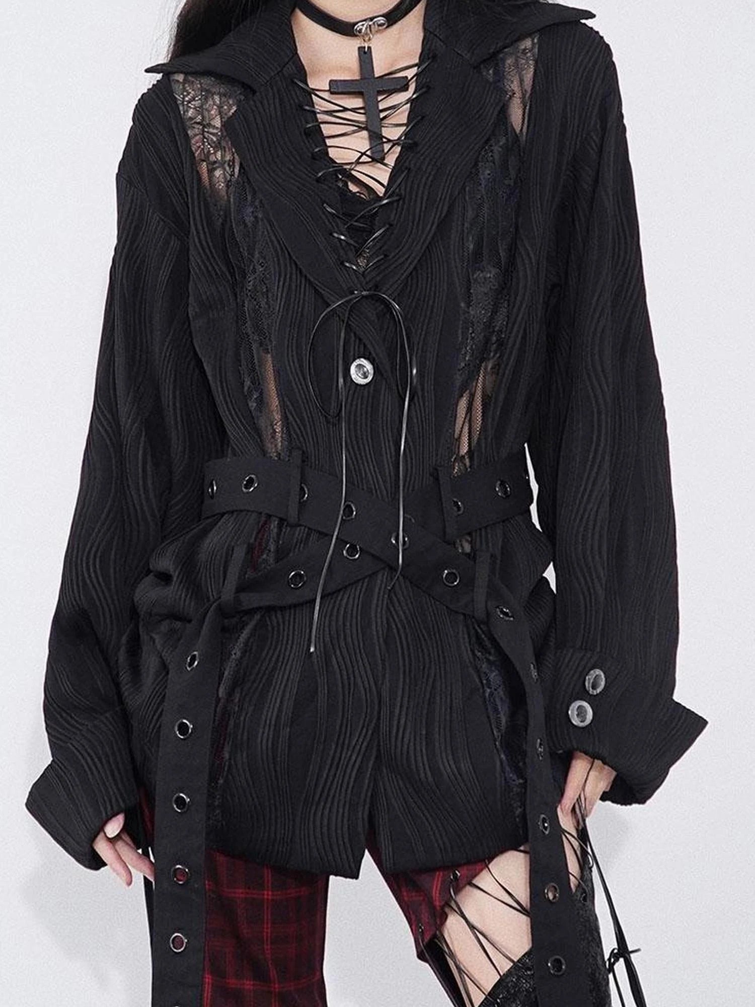 Lace Trim Lazy Multi Wear Blouse