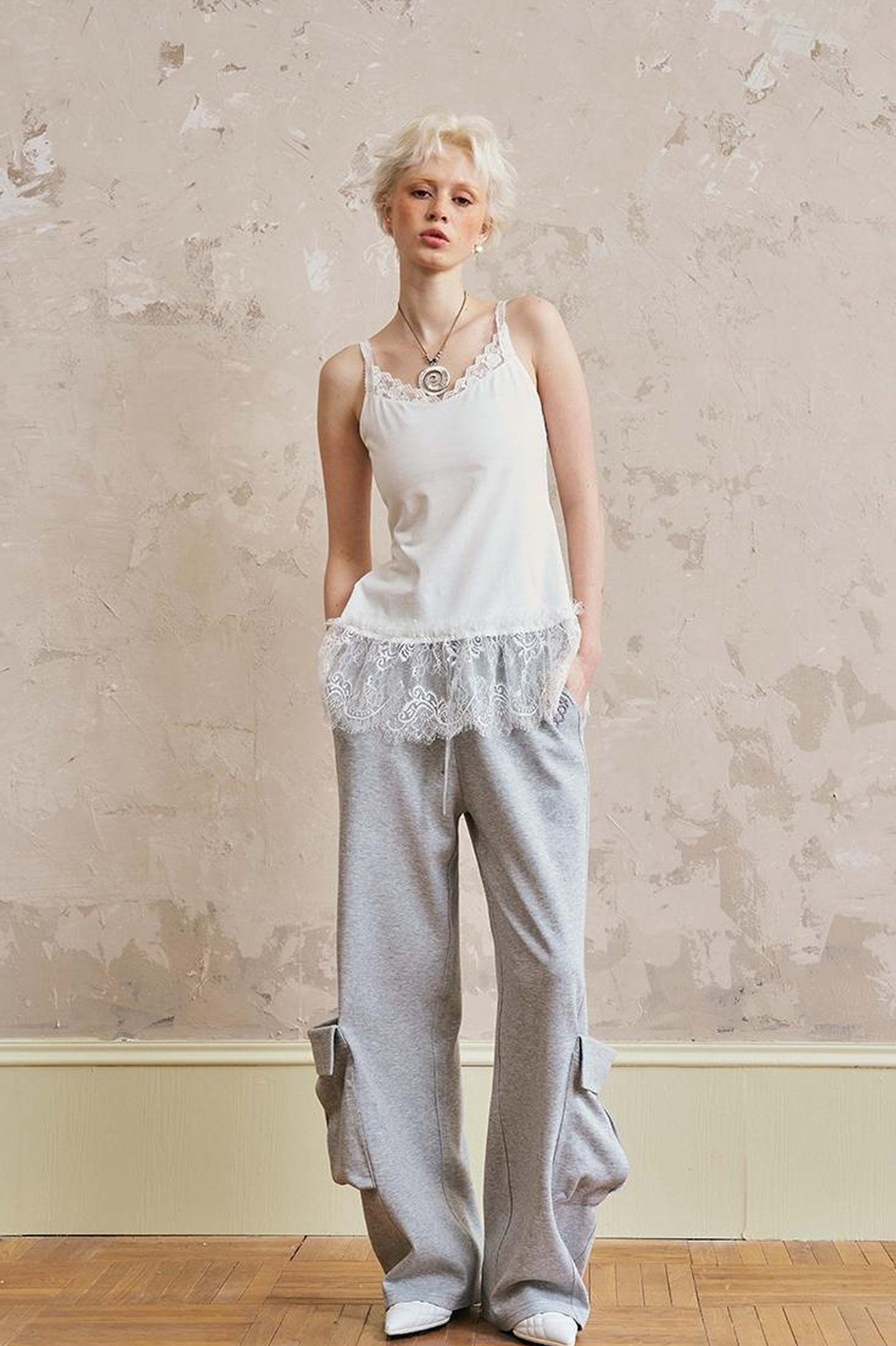 DIDDI MODA Lace Trimmed Modal Cotton Camisole