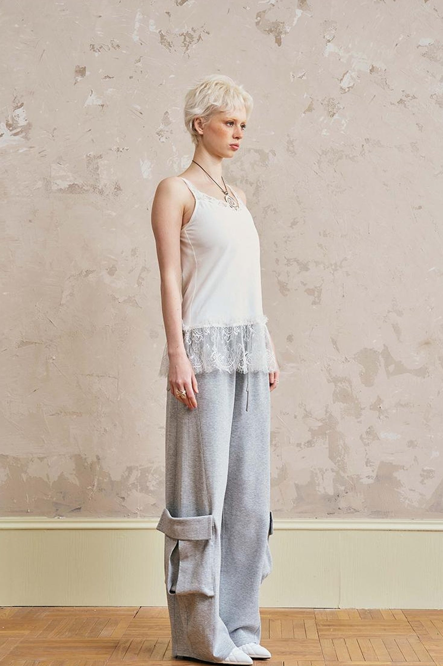 DIDDI MODA Lace Trimmed Modal Cotton Camisole