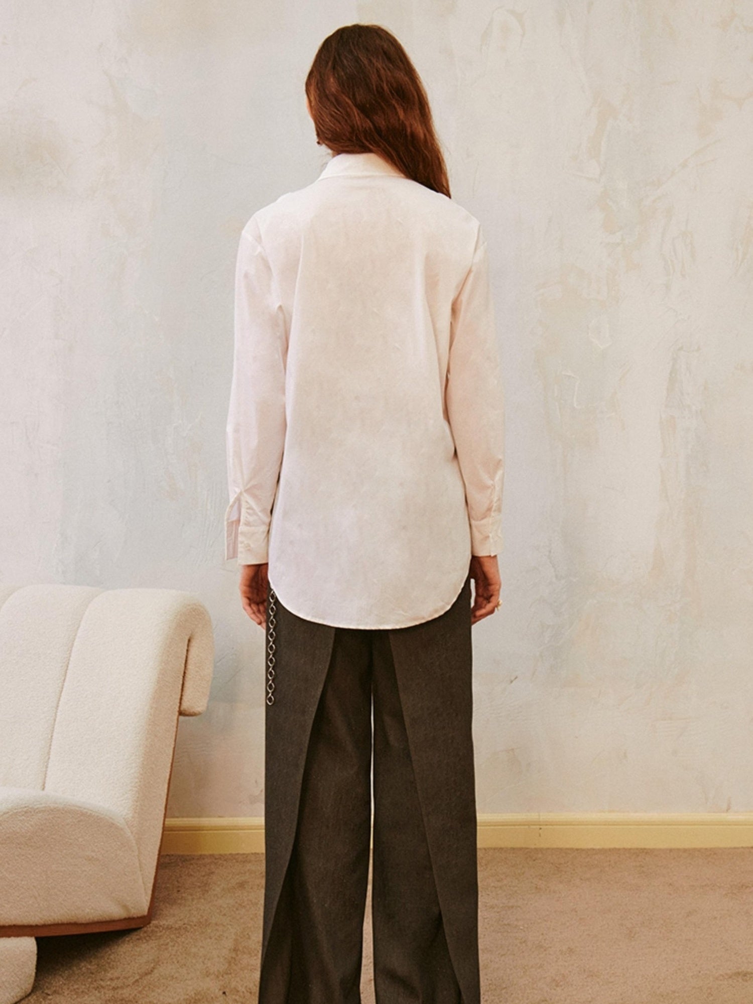 DIDDI MODA Lace Trimmed Sheer Ruffle Blouse