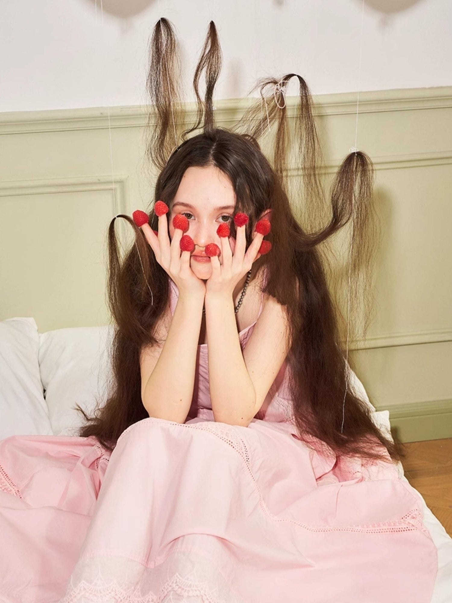 DIDDI MODA Lace Trimmed Square Neck A Line Sundress