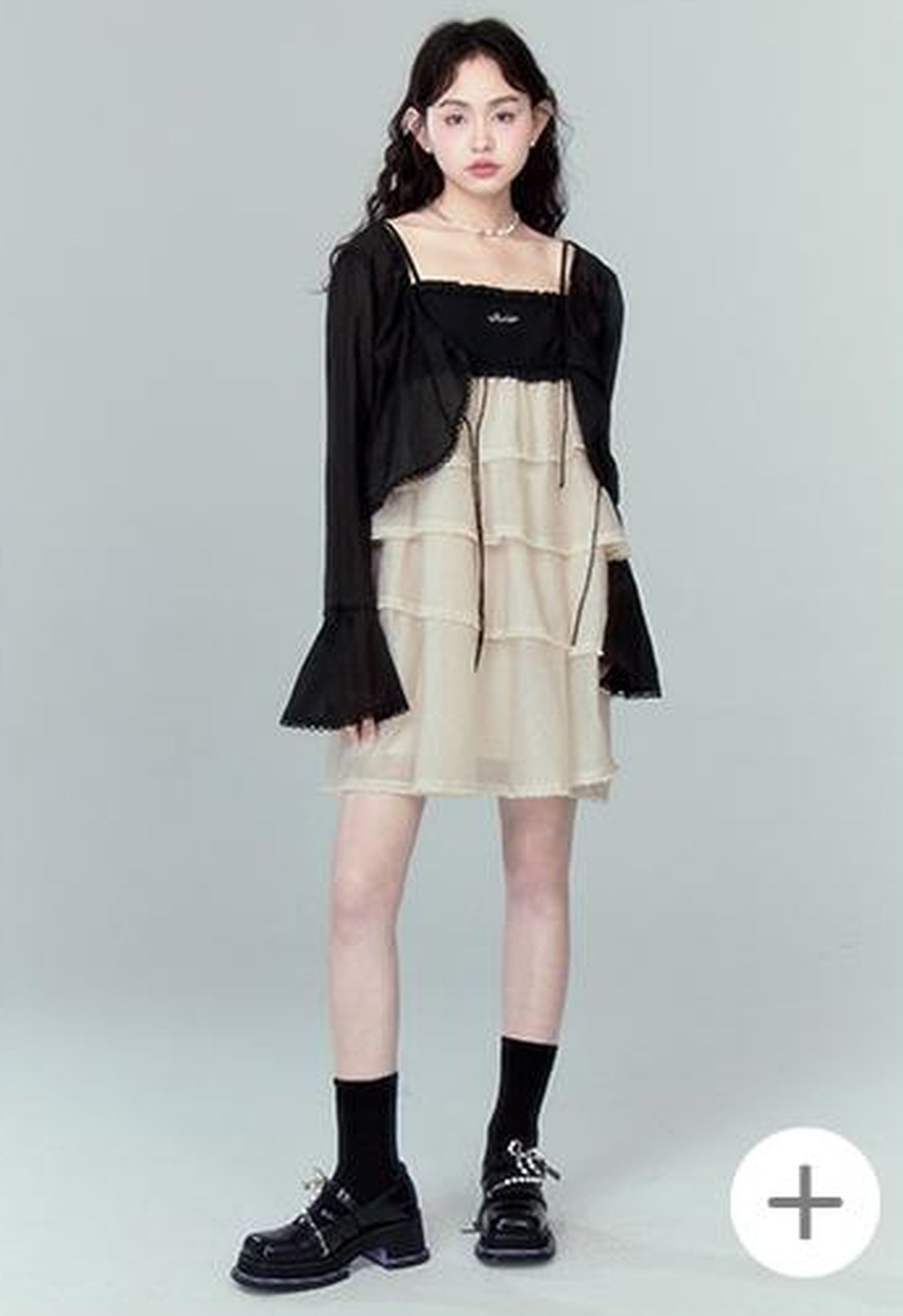 DIDDI MODA Lacy Shell Embroidered Blue Sunshield Cardigan