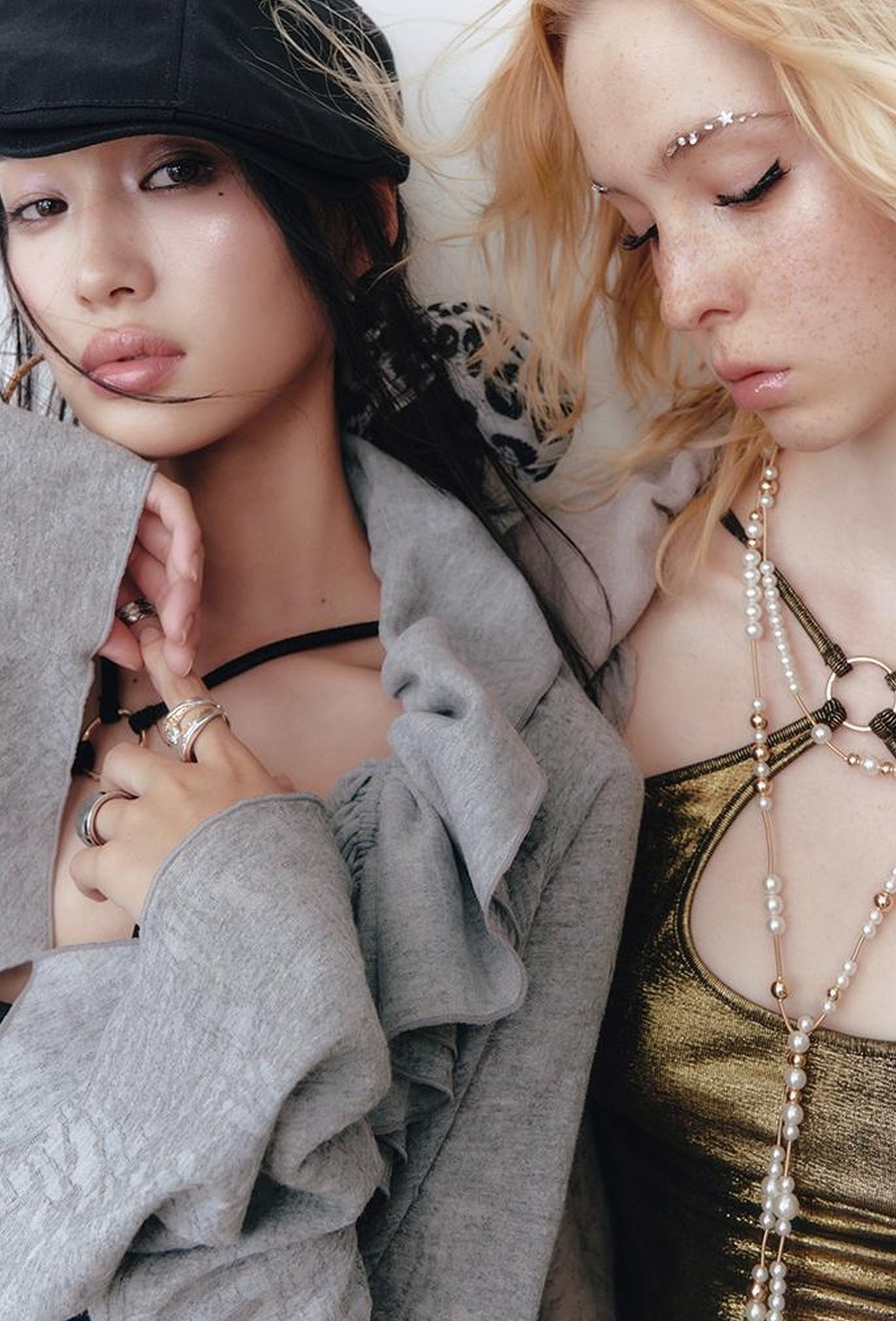 OfAkiva Layered Drawstring Lace Hem Knit Cardigan Sweater