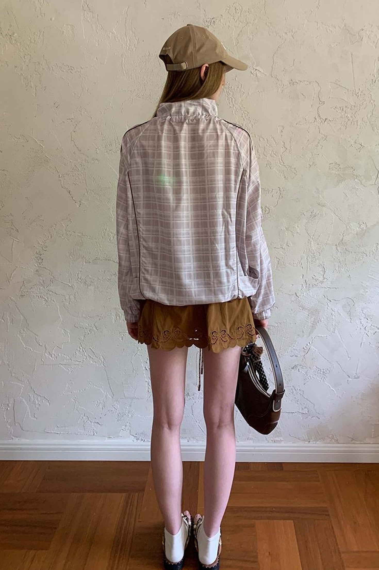 DIDDI MODA Layered Lace Bow Trimmed Hollow Out Cotton Midi Skirt