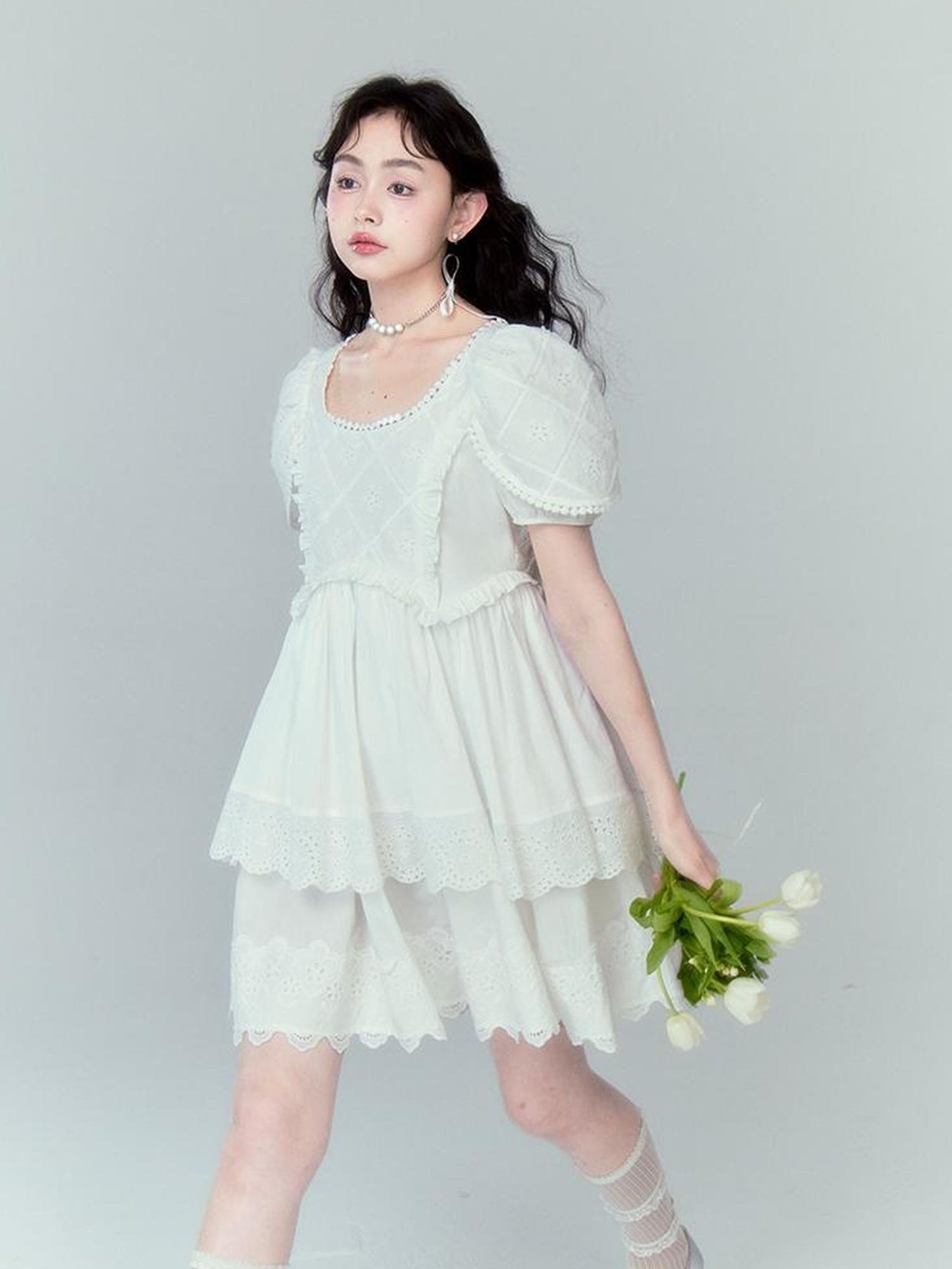 DIDDI MODA Layered Lace Princess Dress