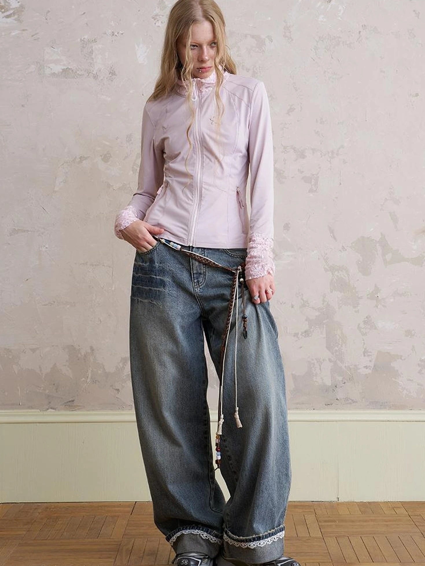 Layered Puppy Embroidery Lace Sunshirt