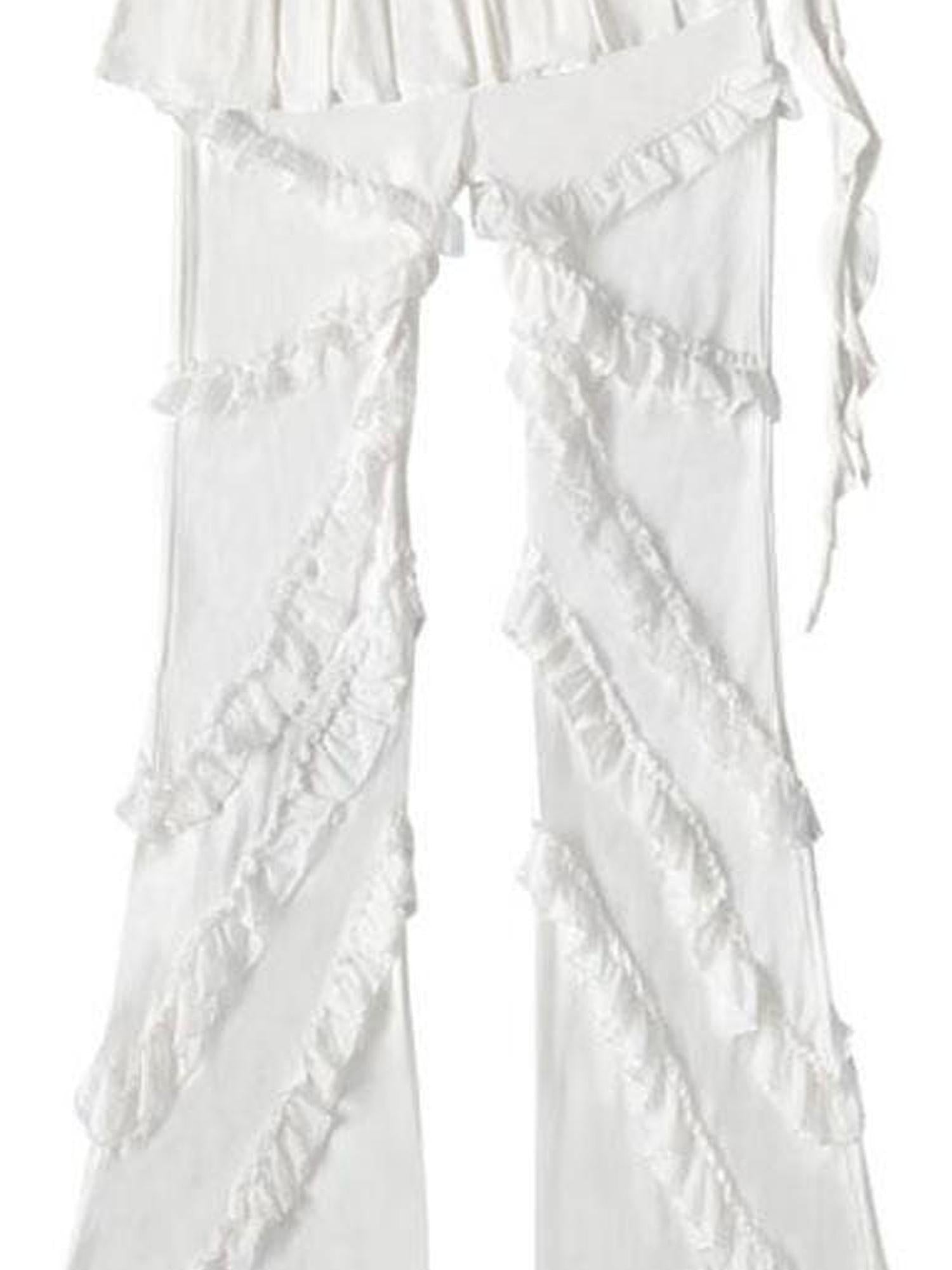 WSW WUSHENWU Lazy Ballet Lace Culottes Original Design Cream White