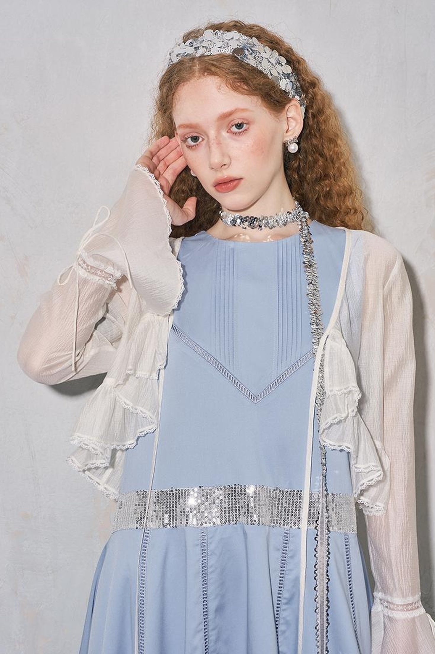 DIDDI MODA Lazy Tie Lace Sheer Cropped Cover Up