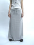 ang project Vintage Striped High Low Hem Bodycon Skirt With Drawstring Waist