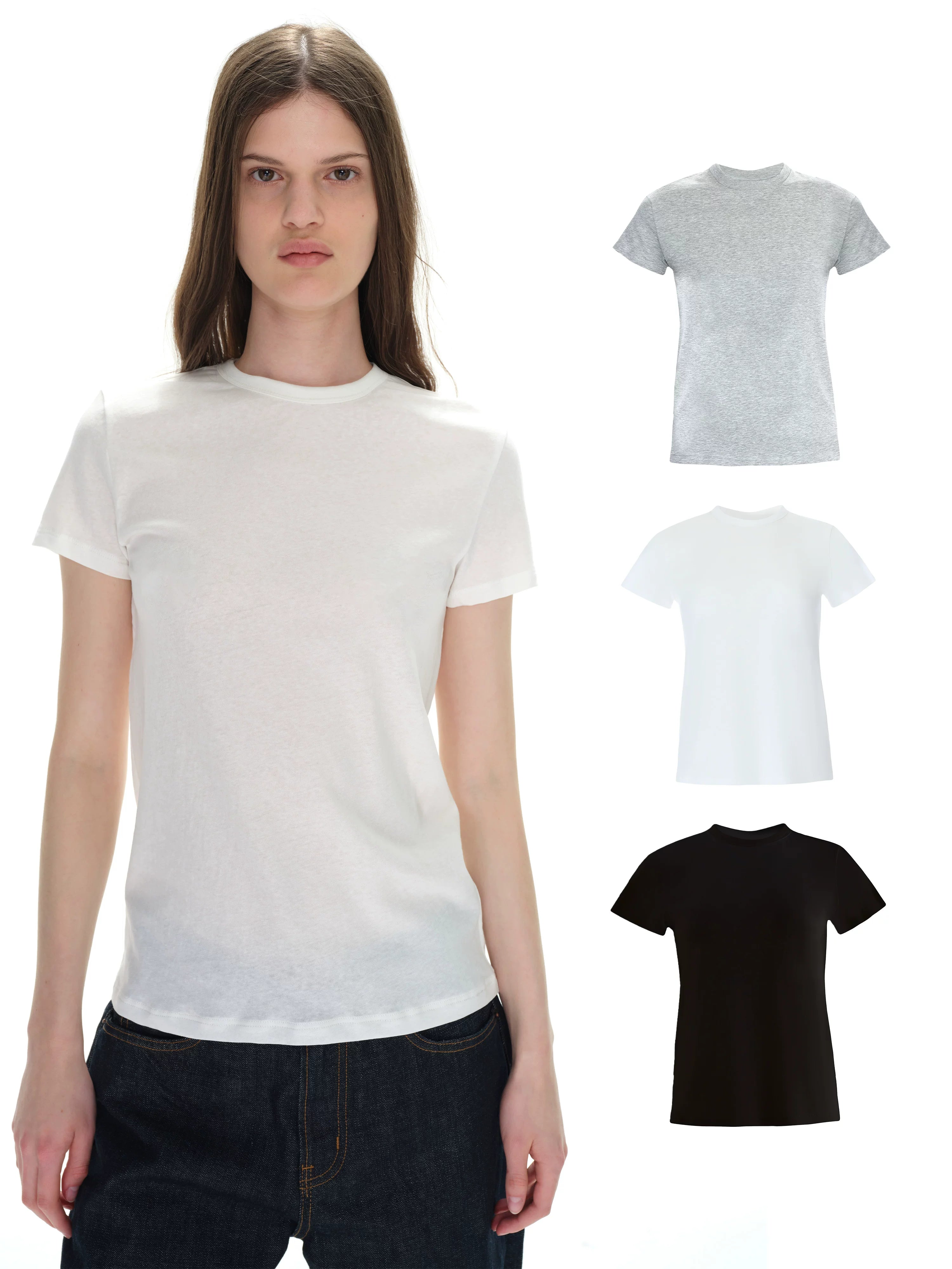 Lightweight Ribbed Cotton Slim Fit T-shirt