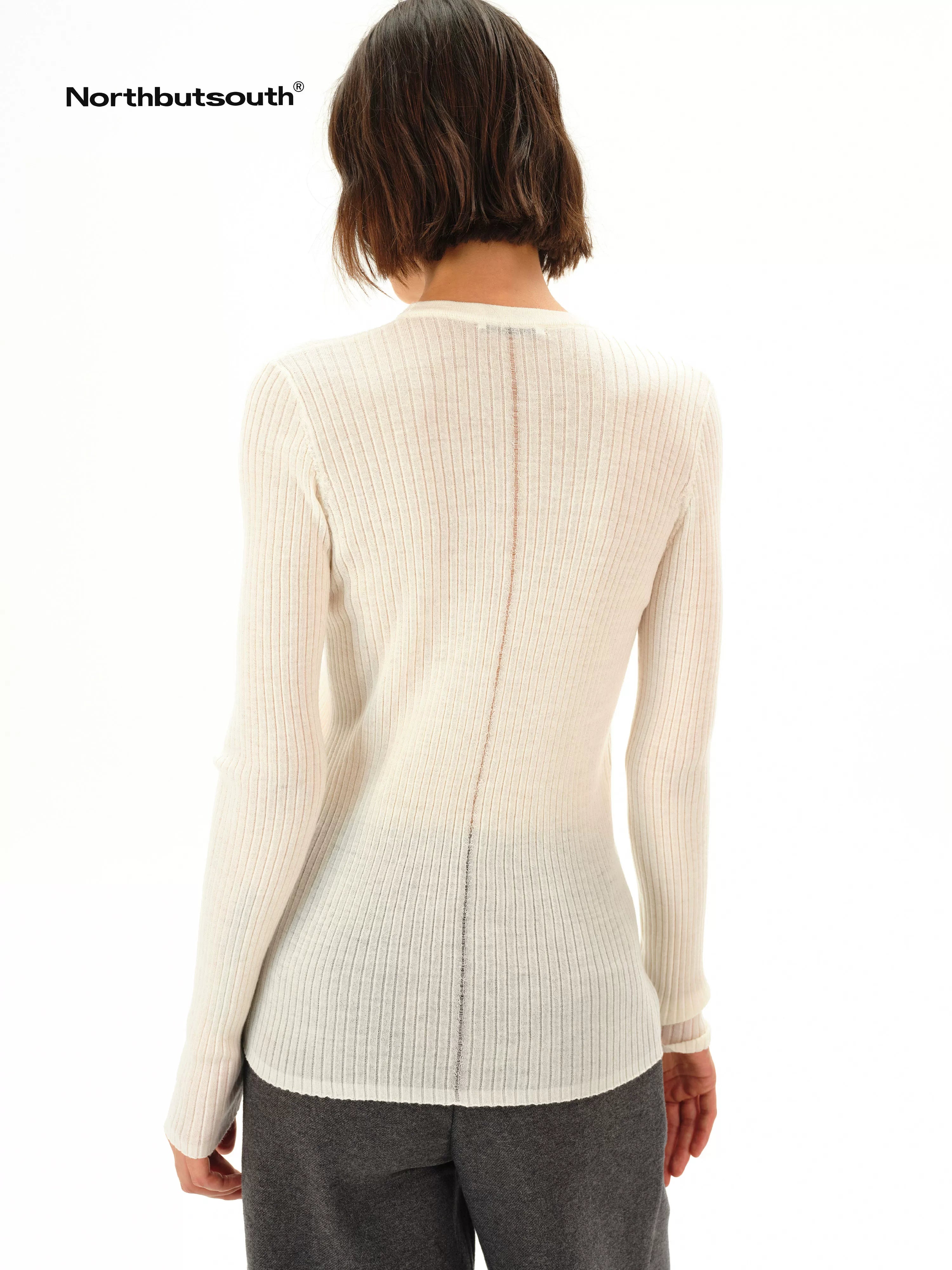 Lightweight Ribbed Crew Neck Women&