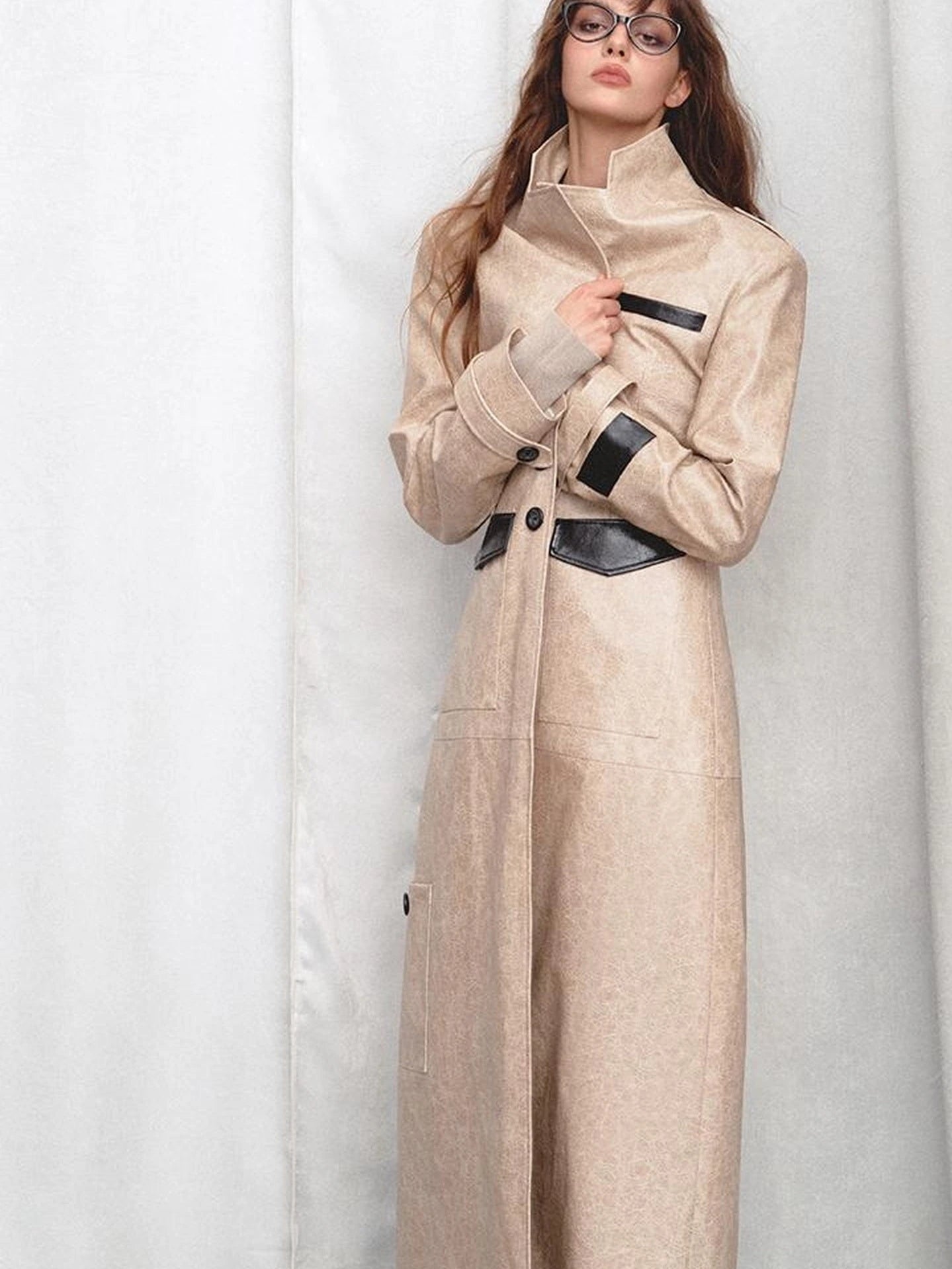 Long Faux Leather Jacket For Women Coats