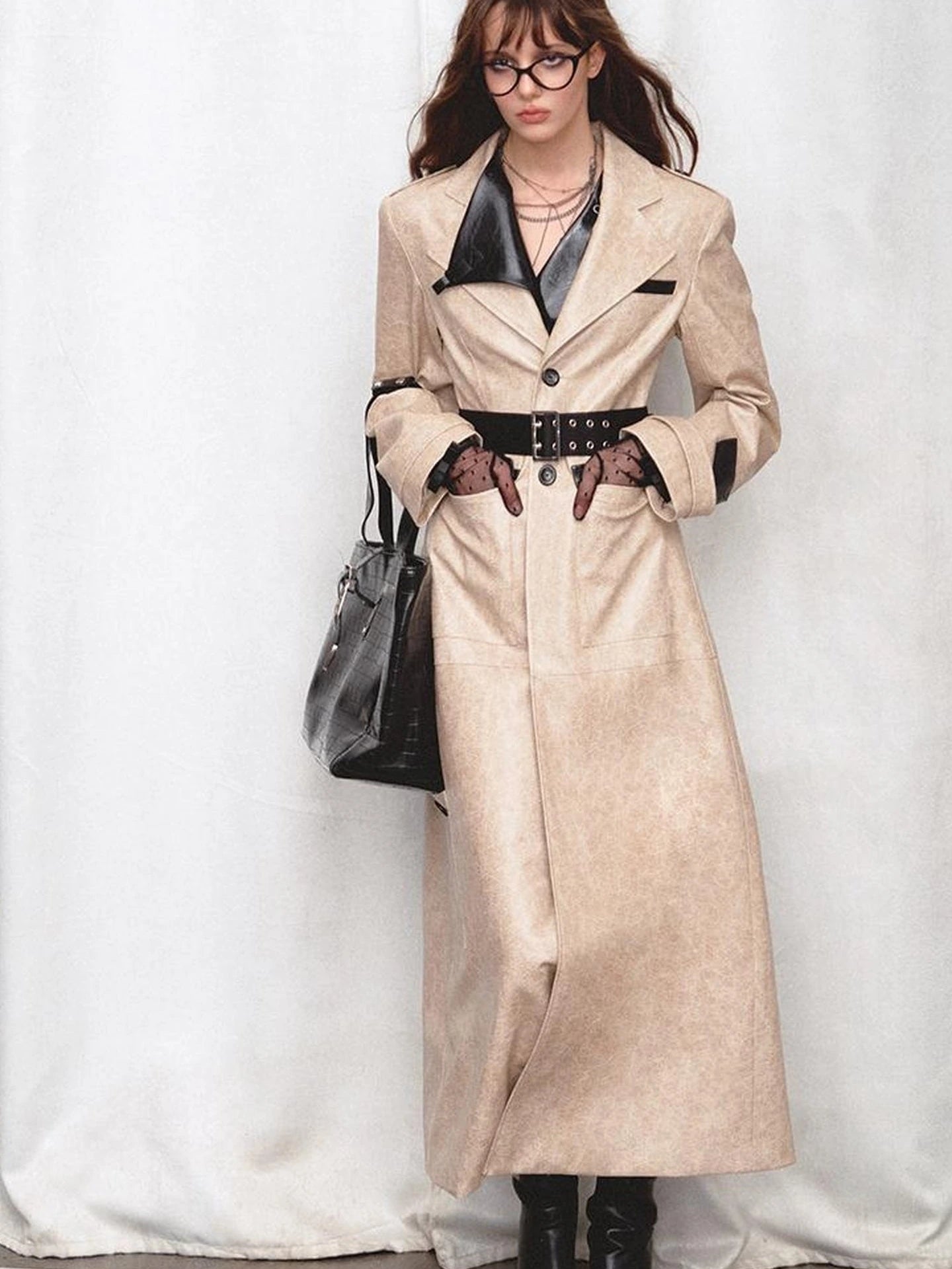 Long Faux Leather Jacket For Women Coats