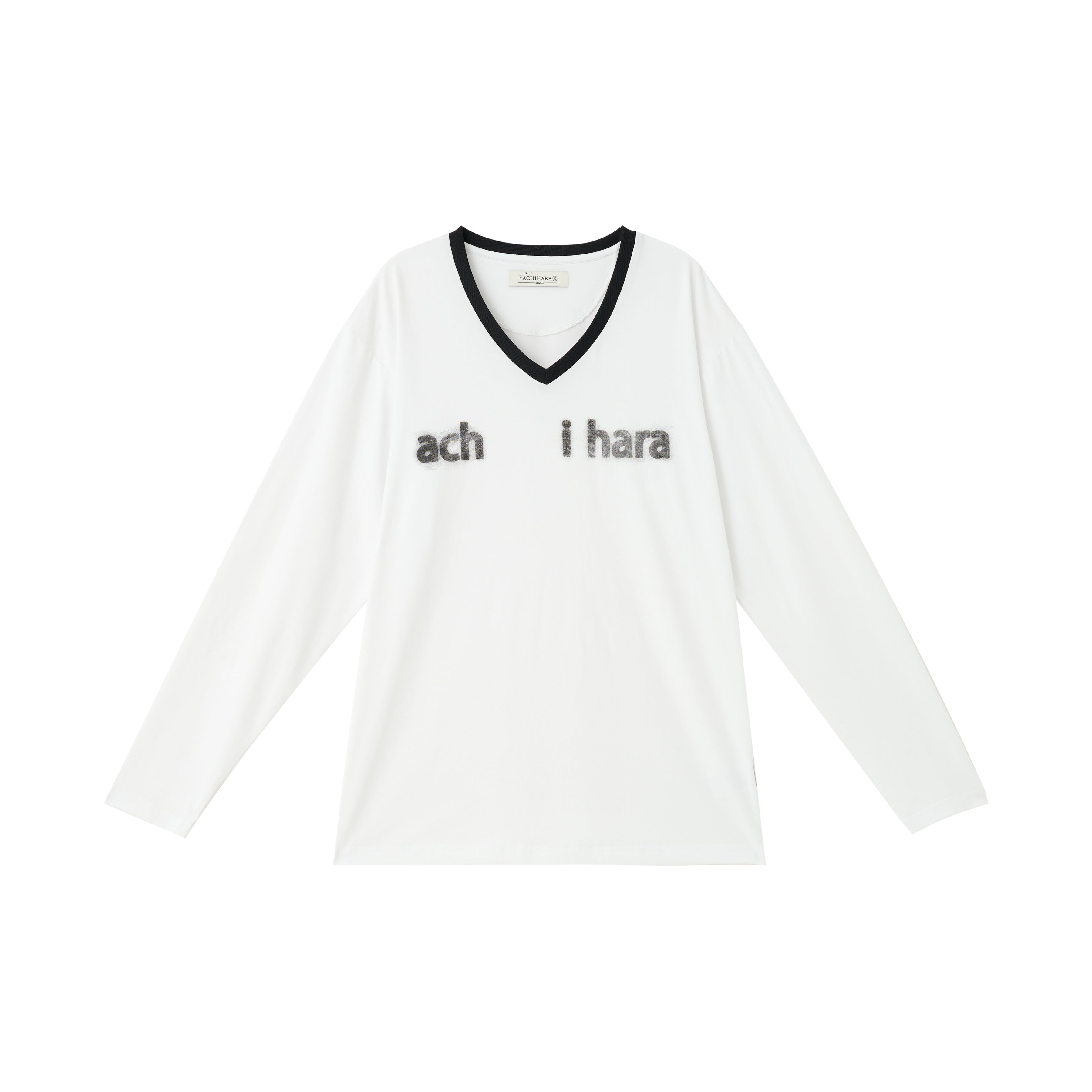 Achihara V-Neck Relaxed Tee With Melting Ice Design