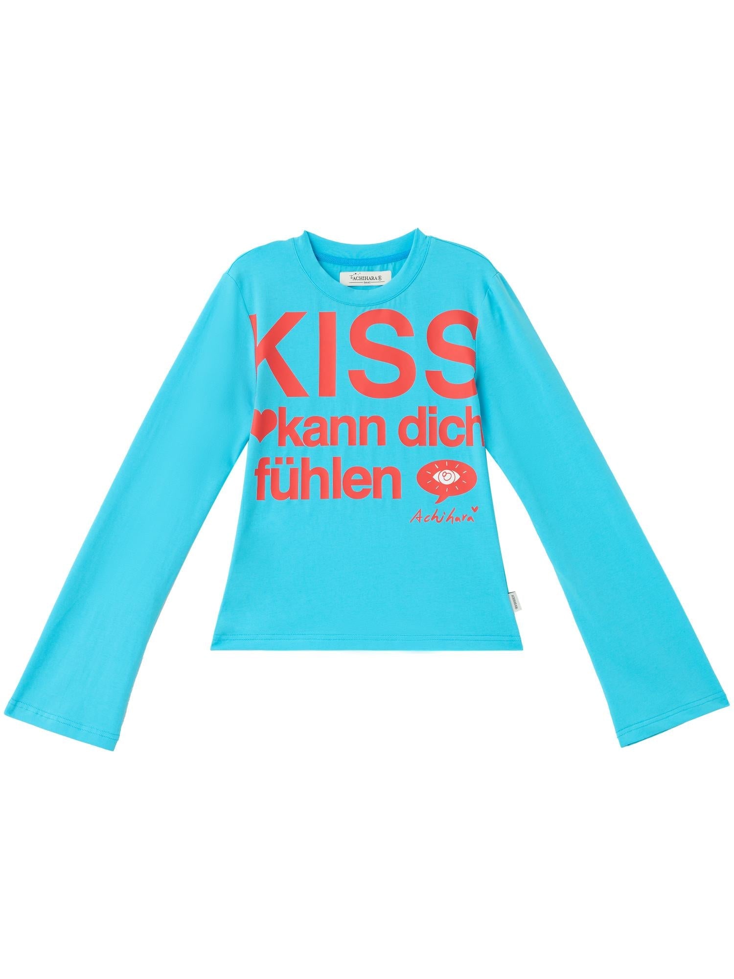 Achihara Kiss Fish German Print Slim Fit Tee