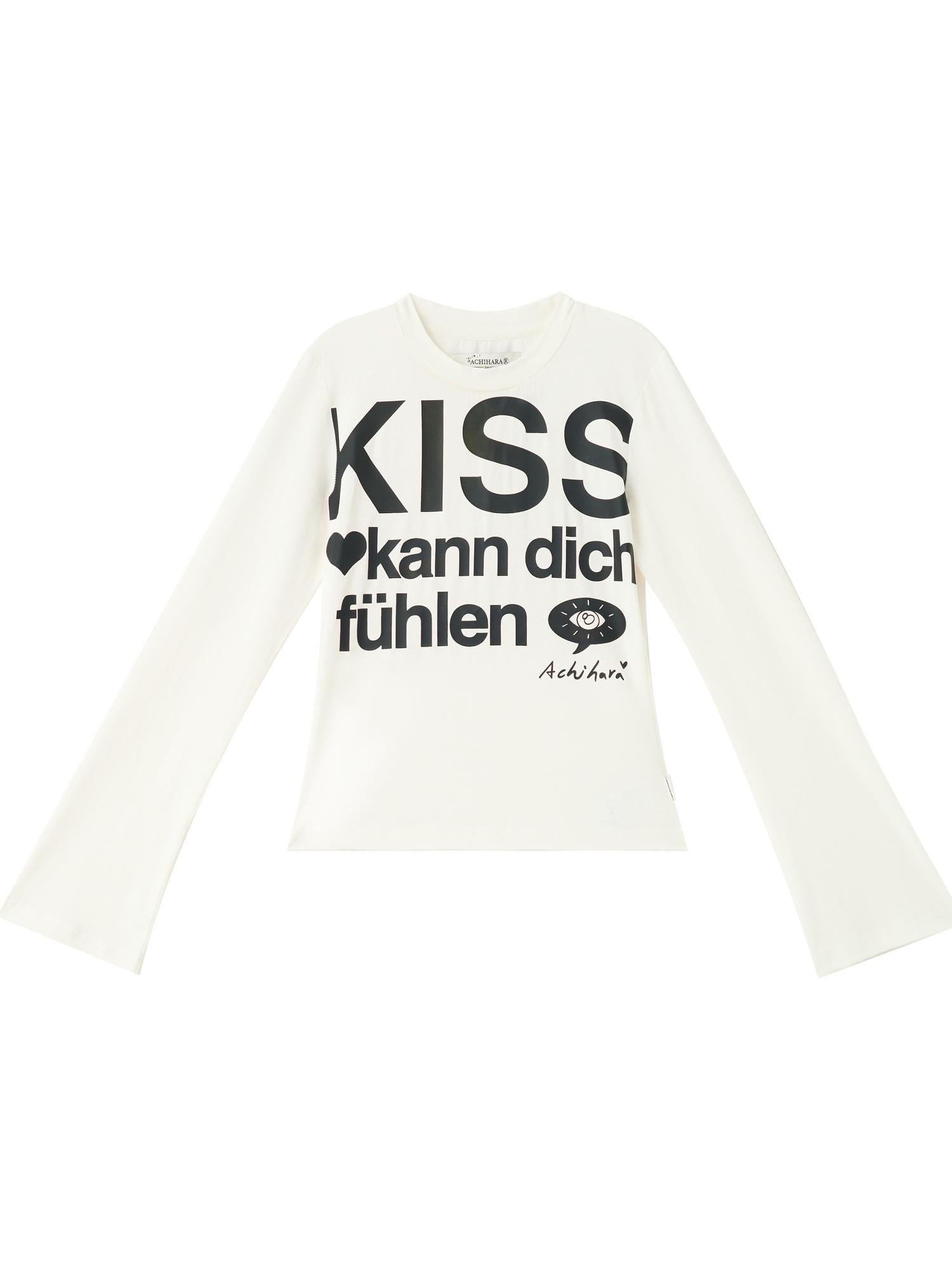 Achihara Kiss Fish German Print Slim Fit Tee