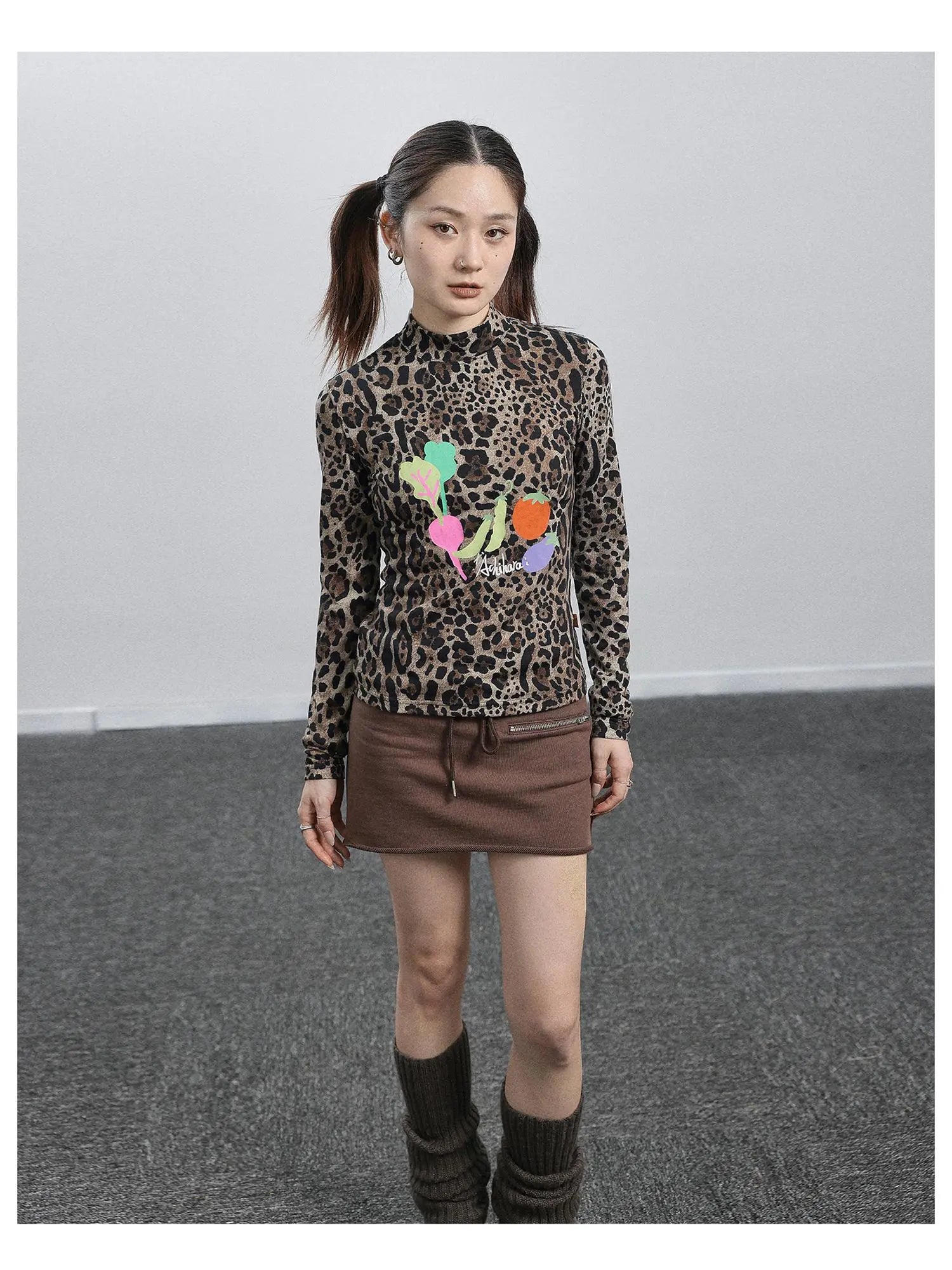 Summer Leopard Print Silk Blouse
