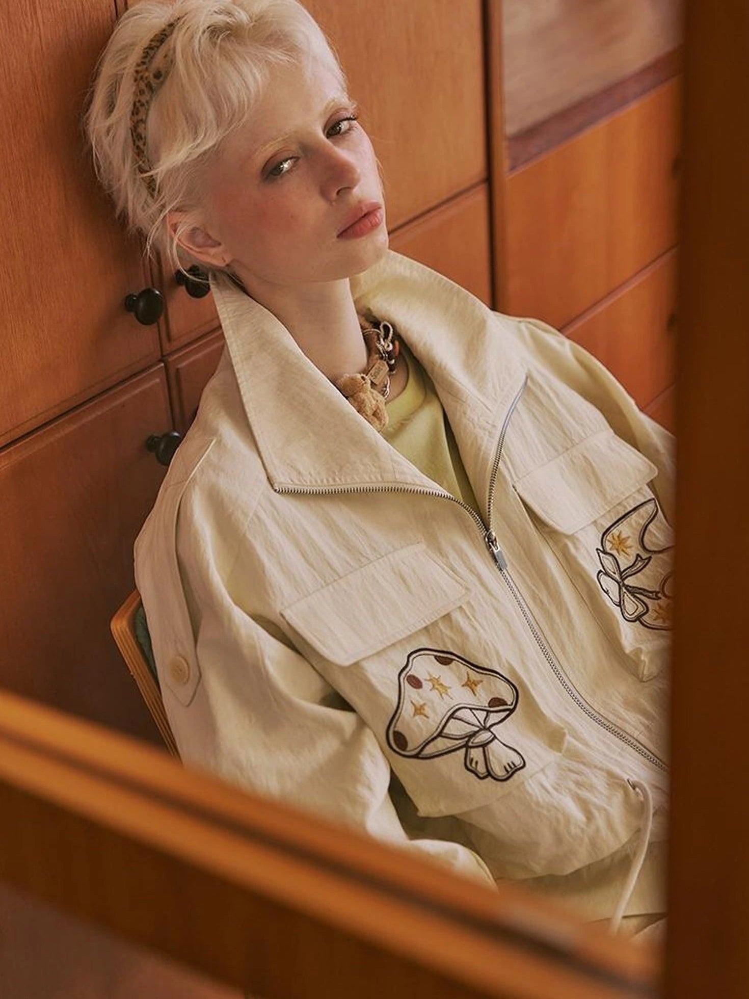 Loose Oversized Embroidered Utility Trench Coat With Adjustable Waist