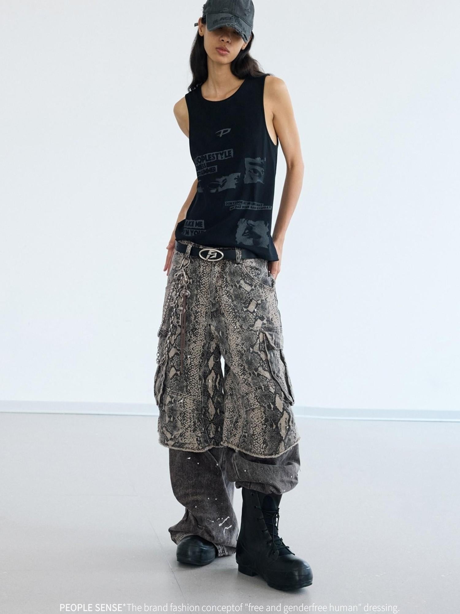 Peoplesense Loose Washed Cotton Unisex Overalls