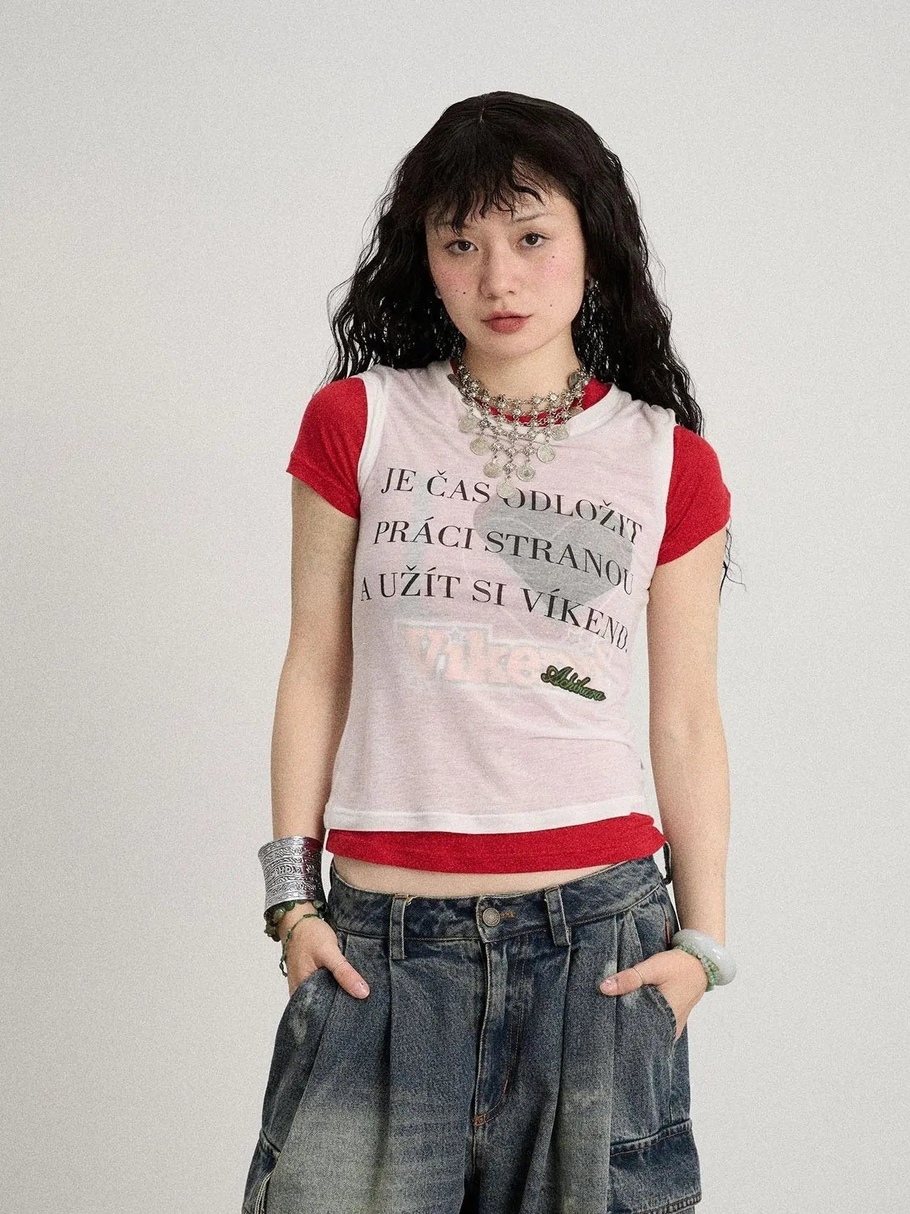 Love Weekend Double Layer Tee Summer 2025