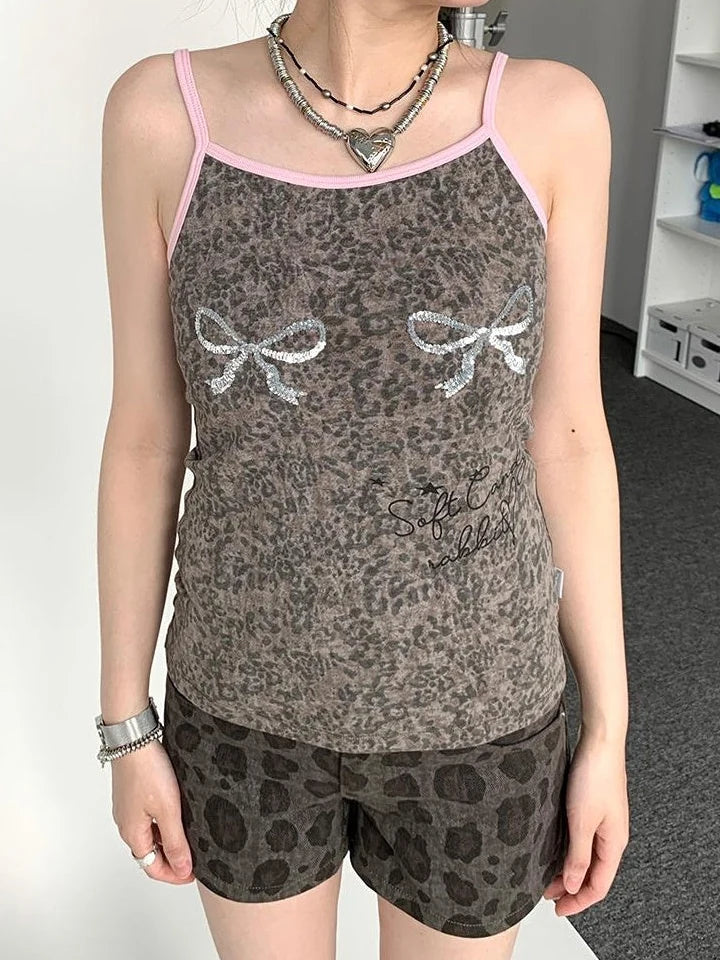 Low-Rise Y2K Cheetah Shorts For Women