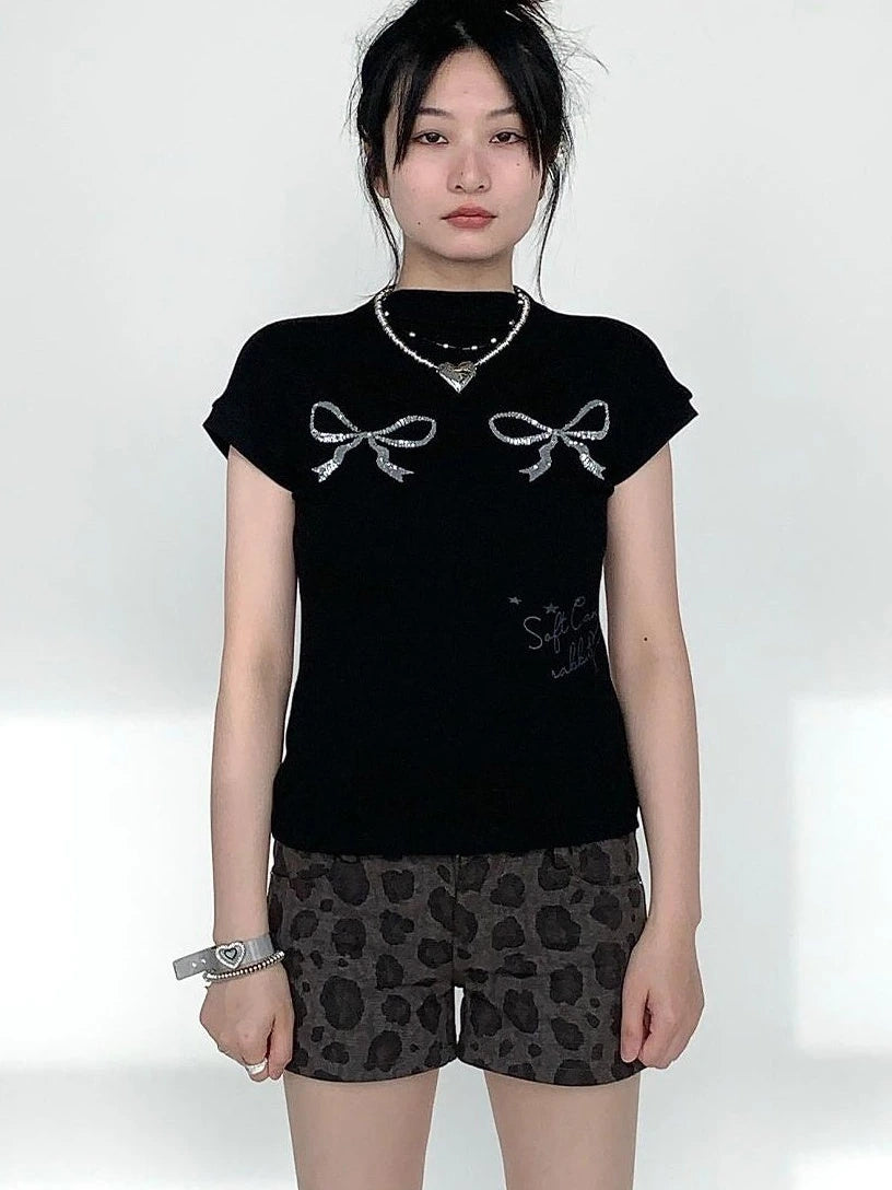 Low-Rise Y2K Cheetah Shorts For Women