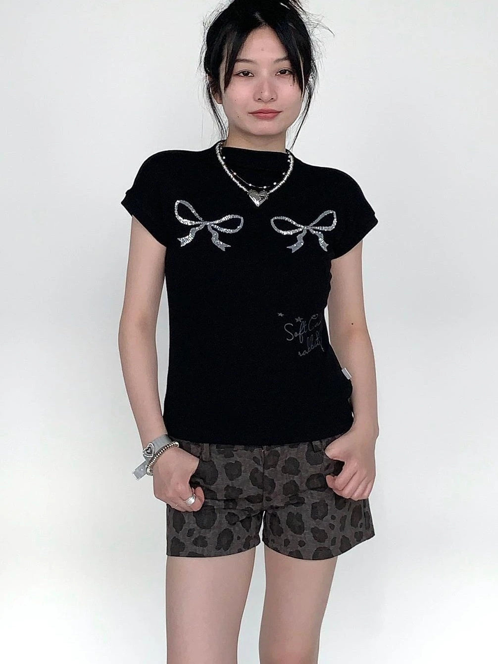 Low-Rise Y2K Cheetah Shorts For Women